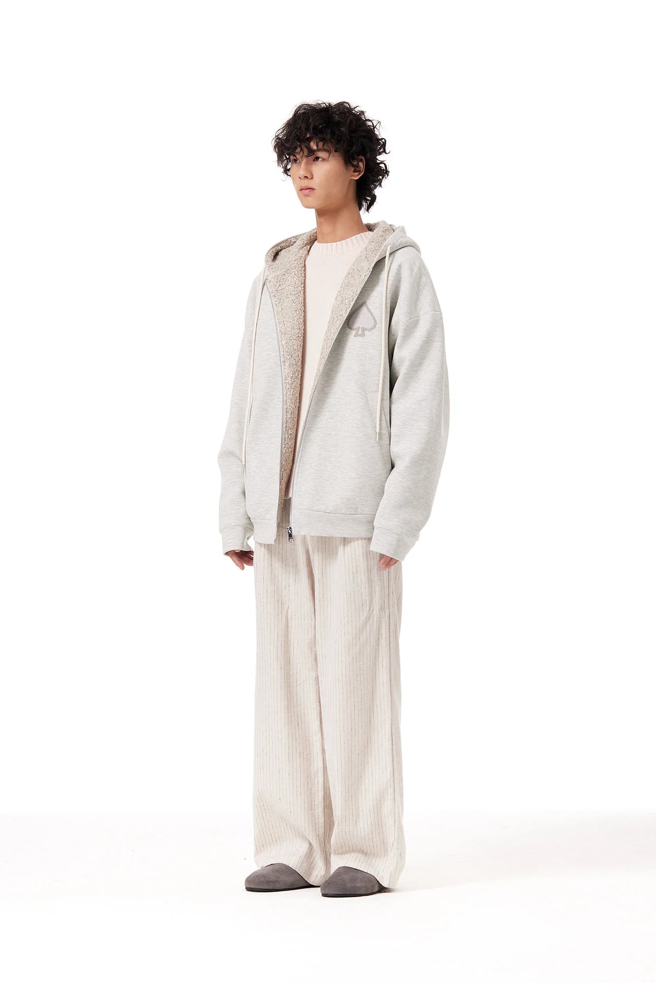 OUYANG WENJUN Sherpa-Lined Hooded Jacket