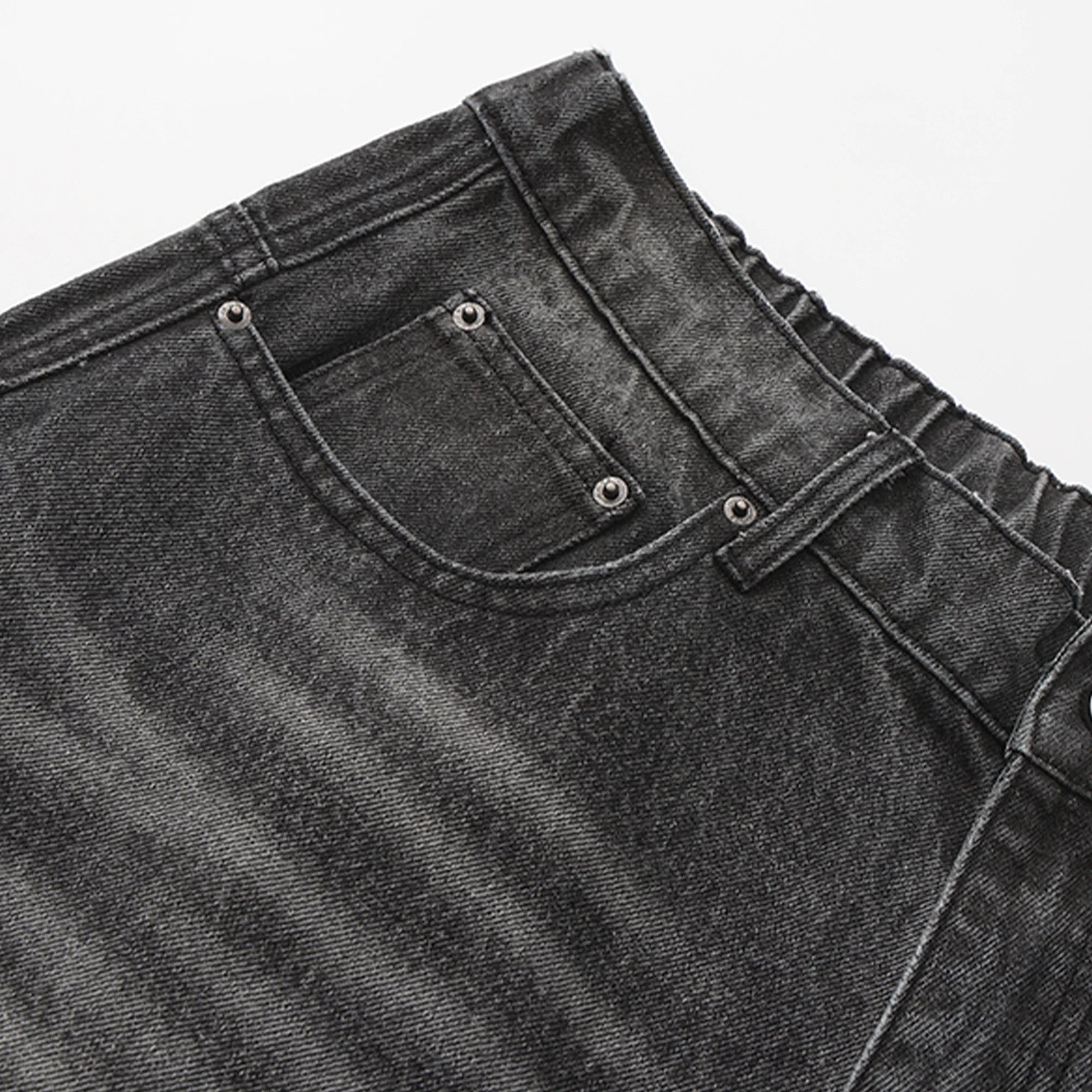 VANN VALRENCE Contrast Faded-Wash Paneled Jeans