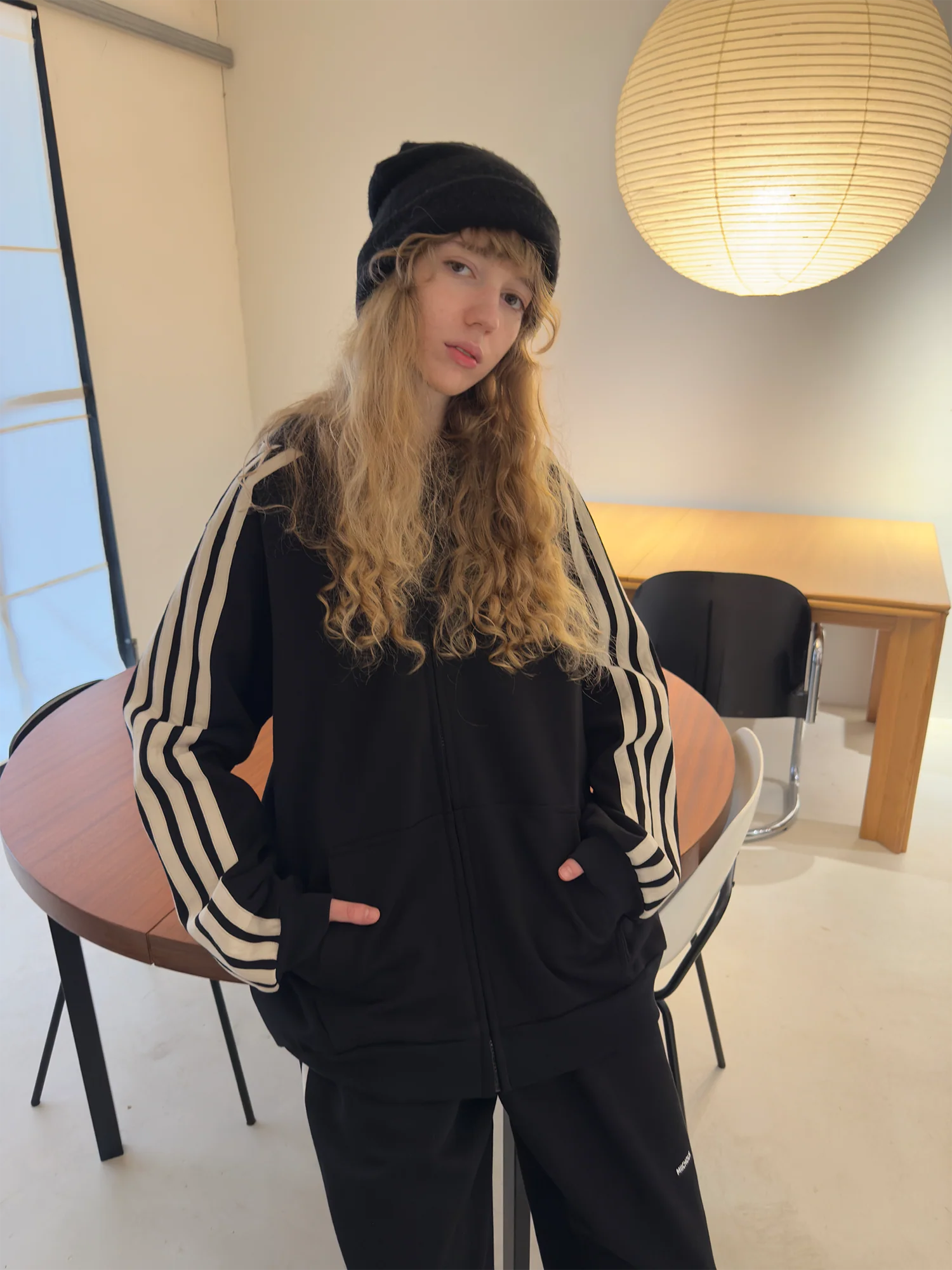 MIICHOUS Essential Stripe Zip-Up Hoodie