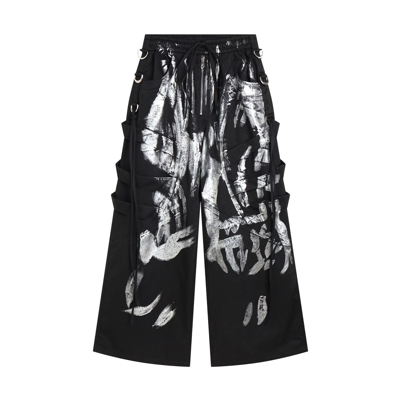 DND4DES Multi-Layered Striped Graffiti Cargo Pants