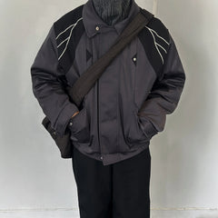 ESAIAS Satin Contrast Panel Puffer Jacket