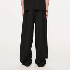 KREATE Rose Embroidered Pleated Straight-Leg Trousers