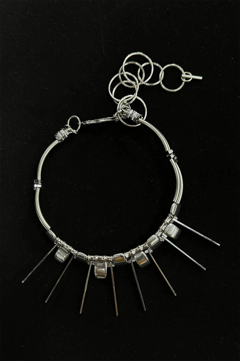 ILLUSORY Double-Strand Beaded Spiked Necklace