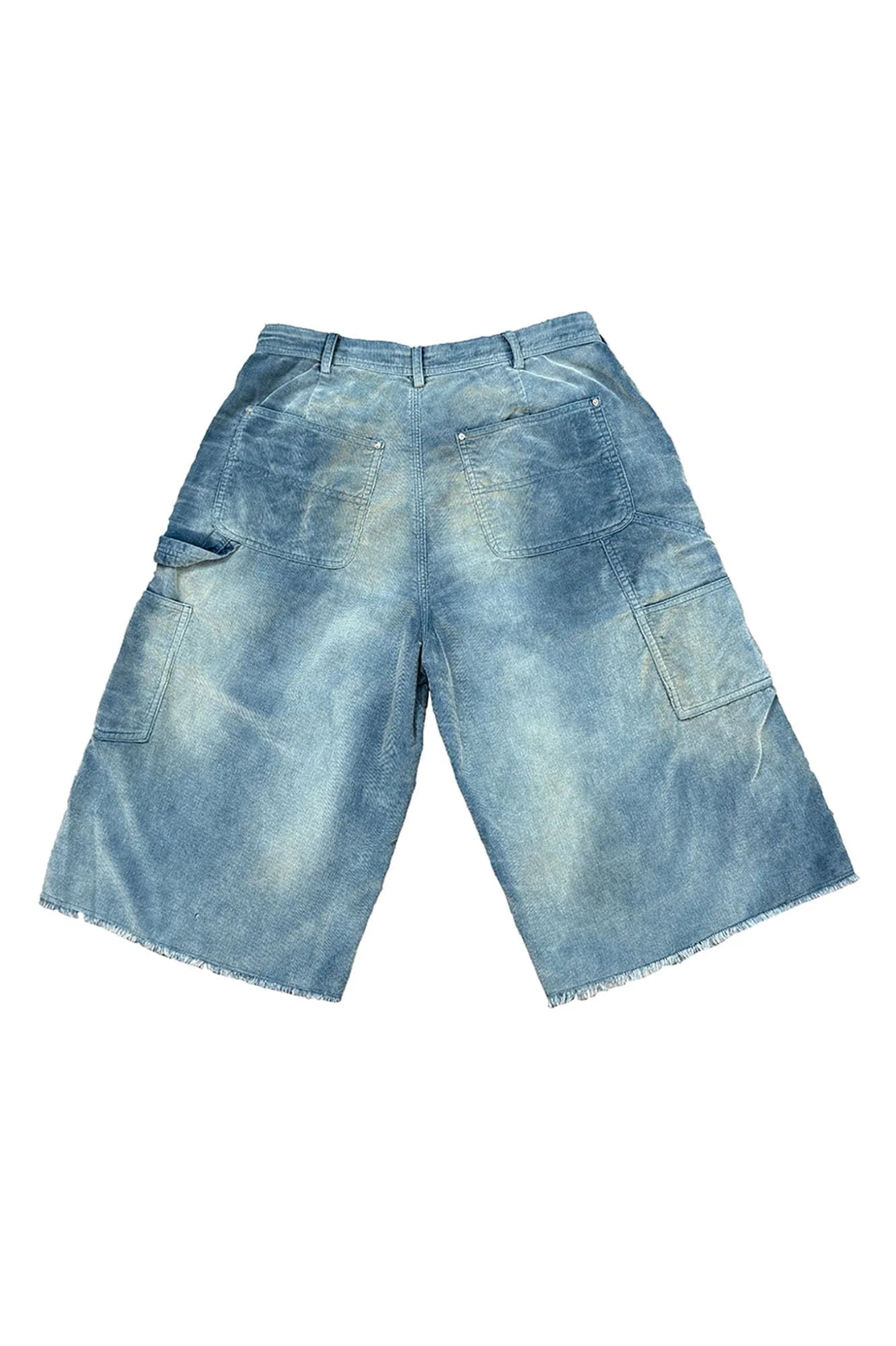 RICHILL Washed Corduroy Raw Hem Shorts