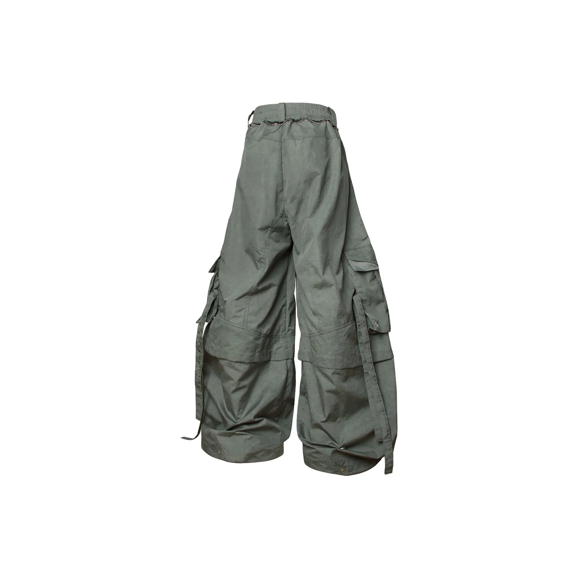 RELABEL Multi-Pocket Panel Crinkled Cargo Pants Gray