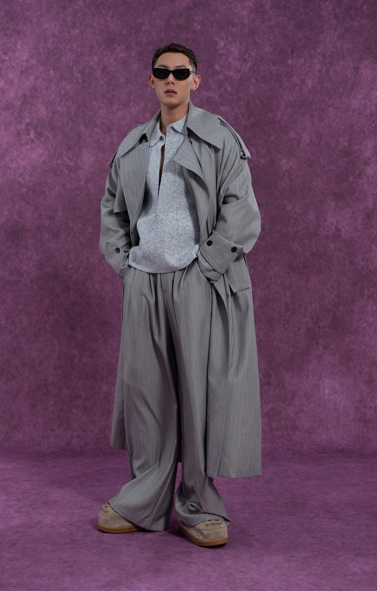 CLP Modern Pinstriped Straight-Leg Pants