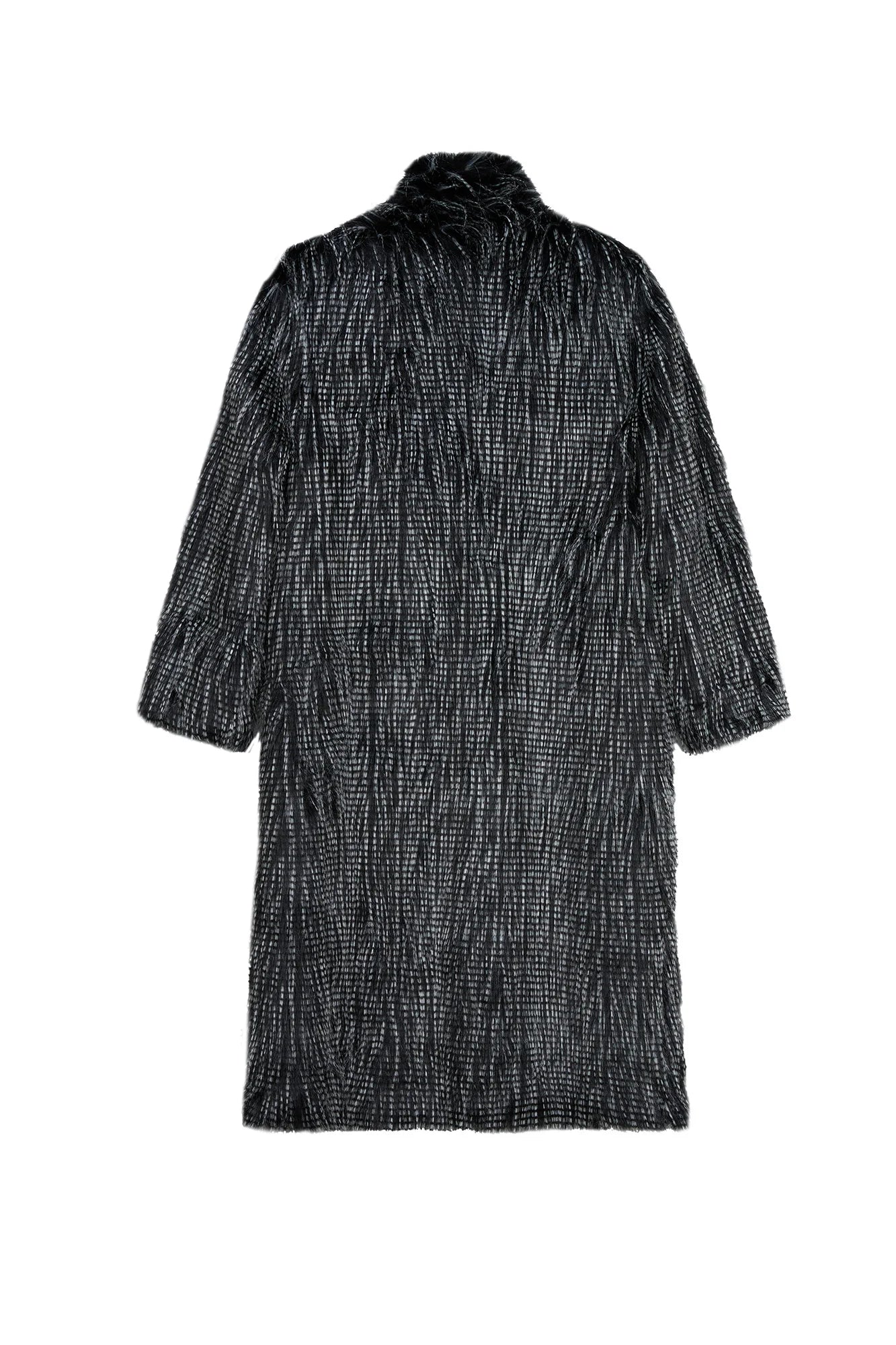 VANN VALRENCE Shaggy Layered Faux Fur Long Coat