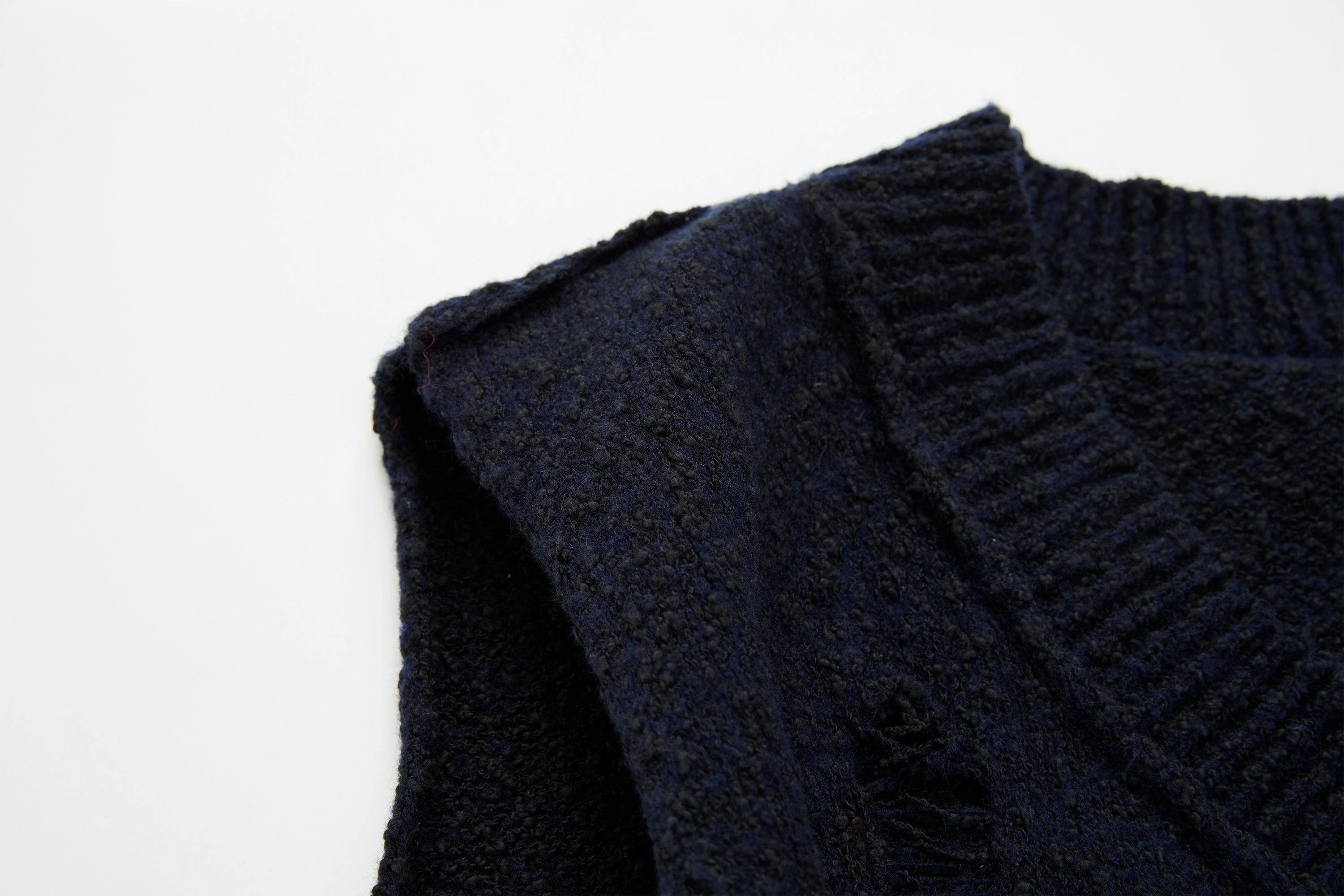 ORGANIC EMOTION Asymmetrical Distressed Bubble-Knit Vest