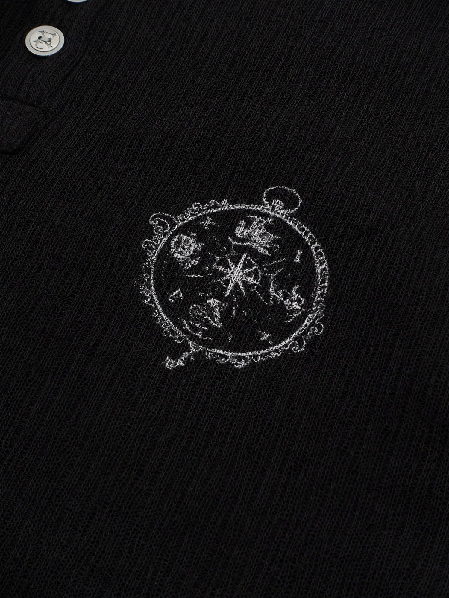 IN EXISTENCE Raw Hem Henley Long-Sleeve Tee