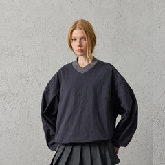 ORGANIC EMOTION Water-Repellent LOGO Embroidered Drawstring Sweatshirt