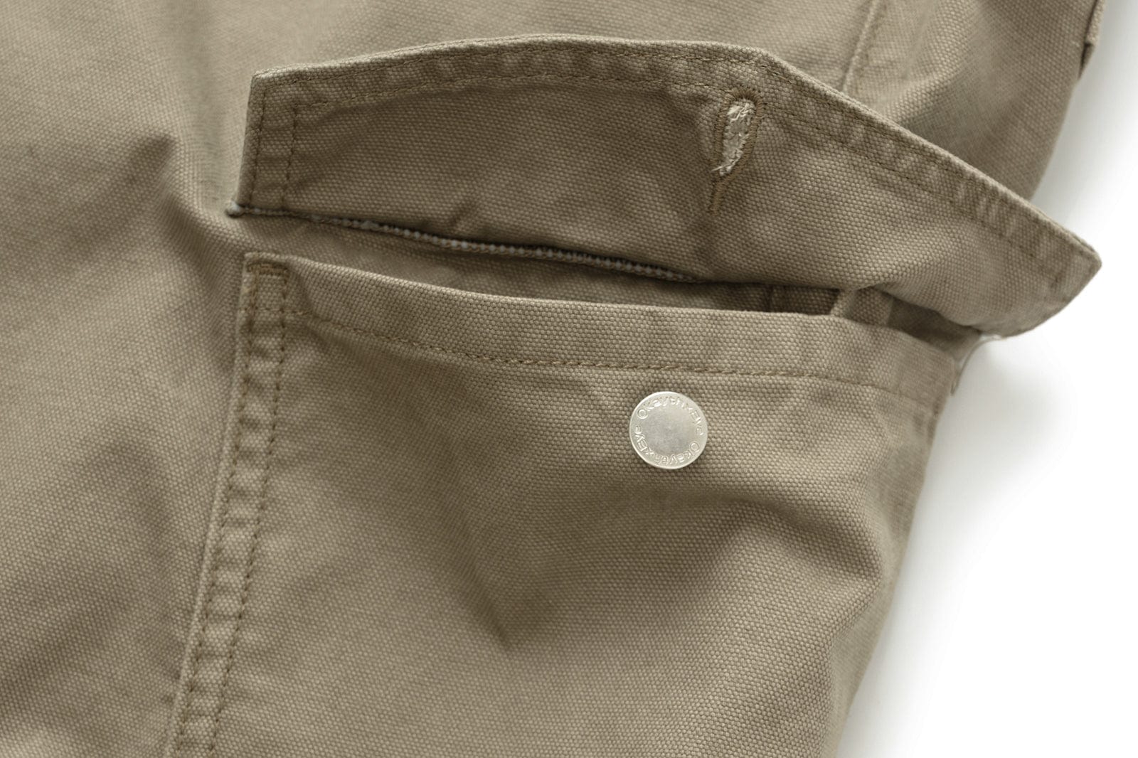 OKAYTHXBYE Washed Button Flap-Pocket Cargo Pants