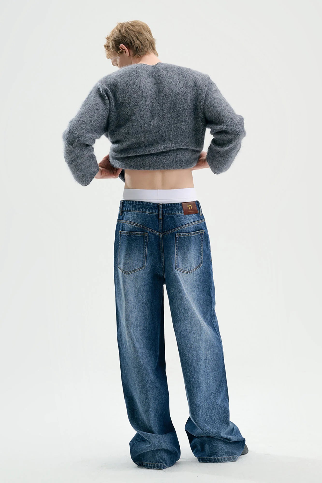 TIWILLTANG Retro Button-Up Straight-Leg Jeans