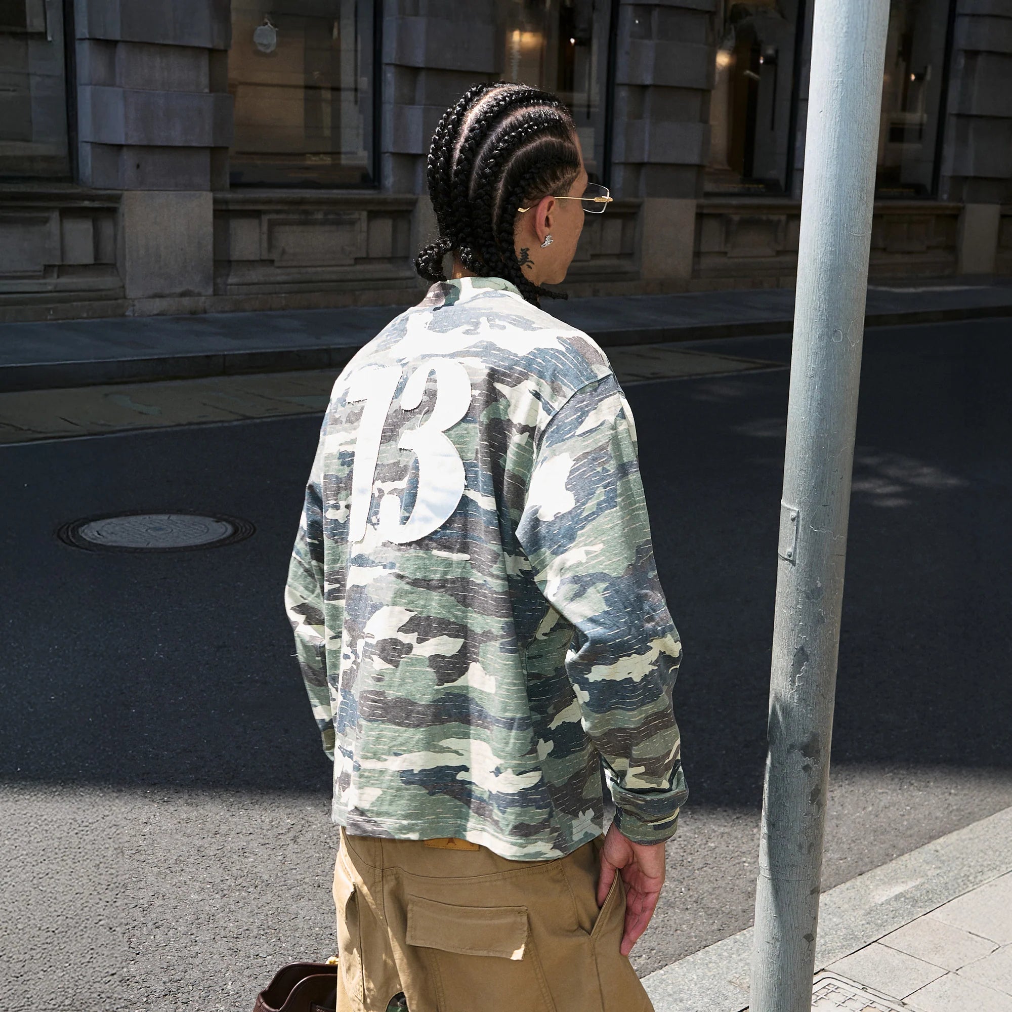 STEEPC No.73 Patch Washed Camo Long-Sleeve Tee