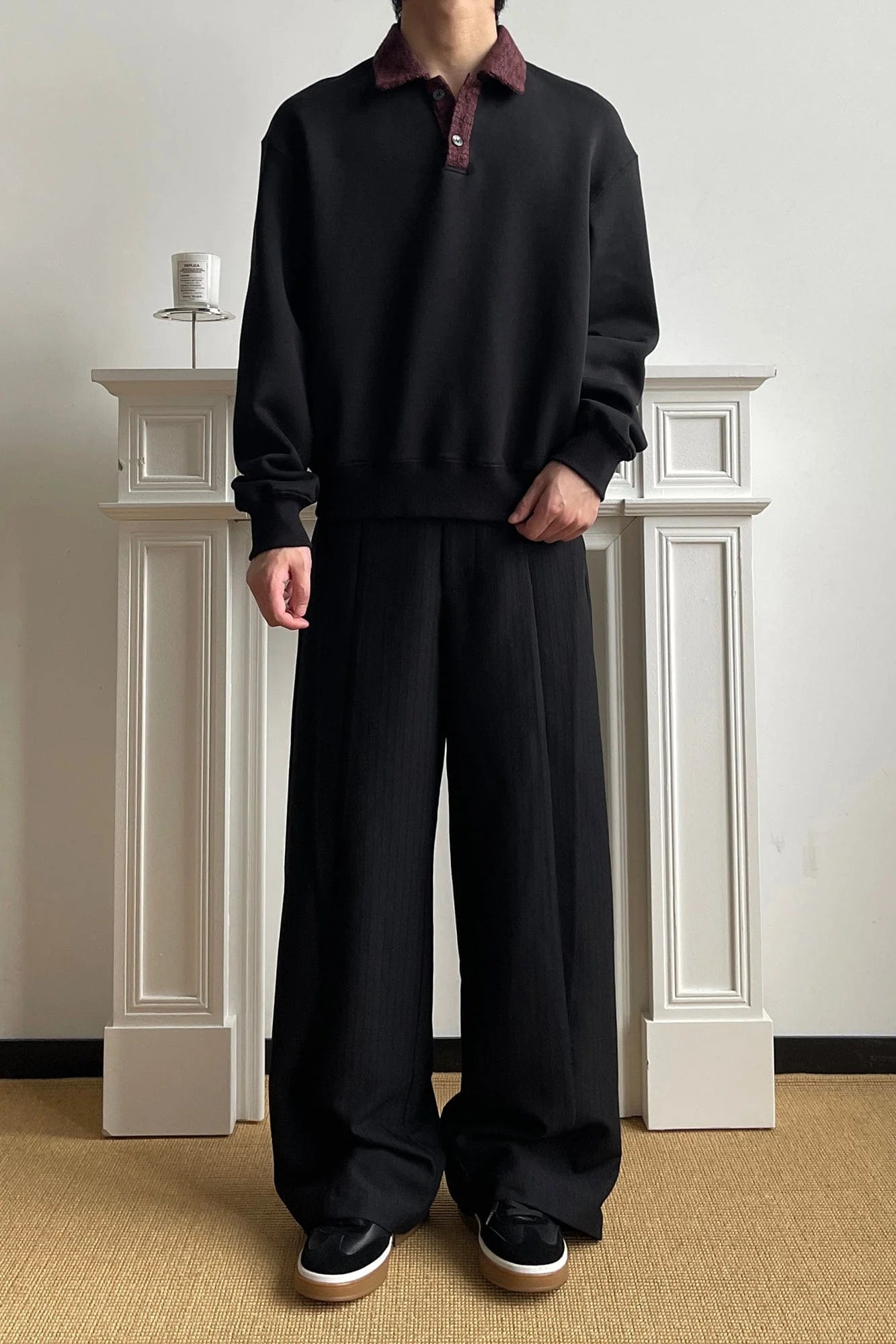 OKAYTHXBYE Flexweave Contrast Collar Sweatshirt