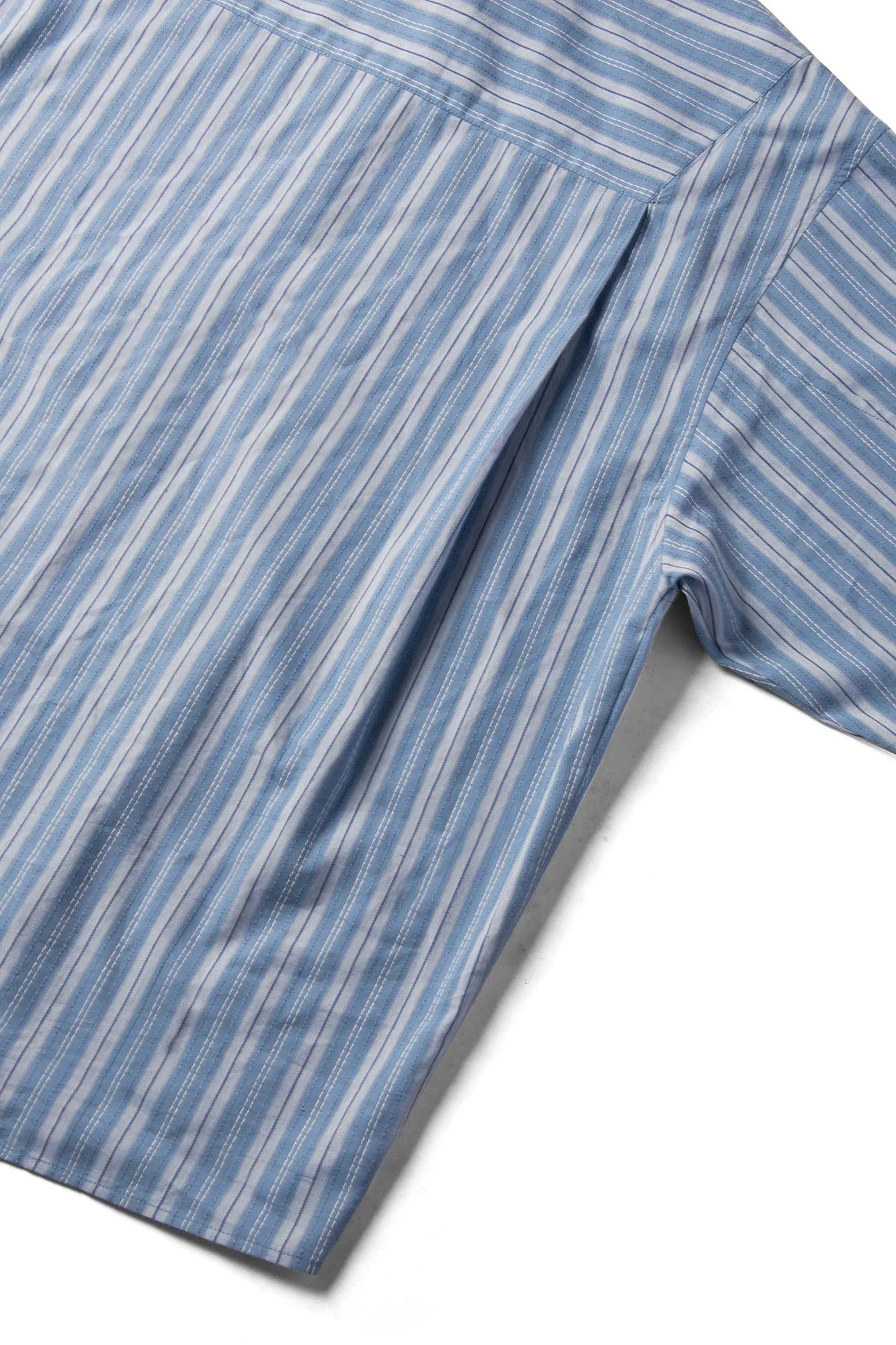 RELABEL Stripe Button-Up Oversized Shirt Blue