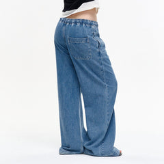 LEONSENSE Classical Tencel Drawstring Oversized Jeans