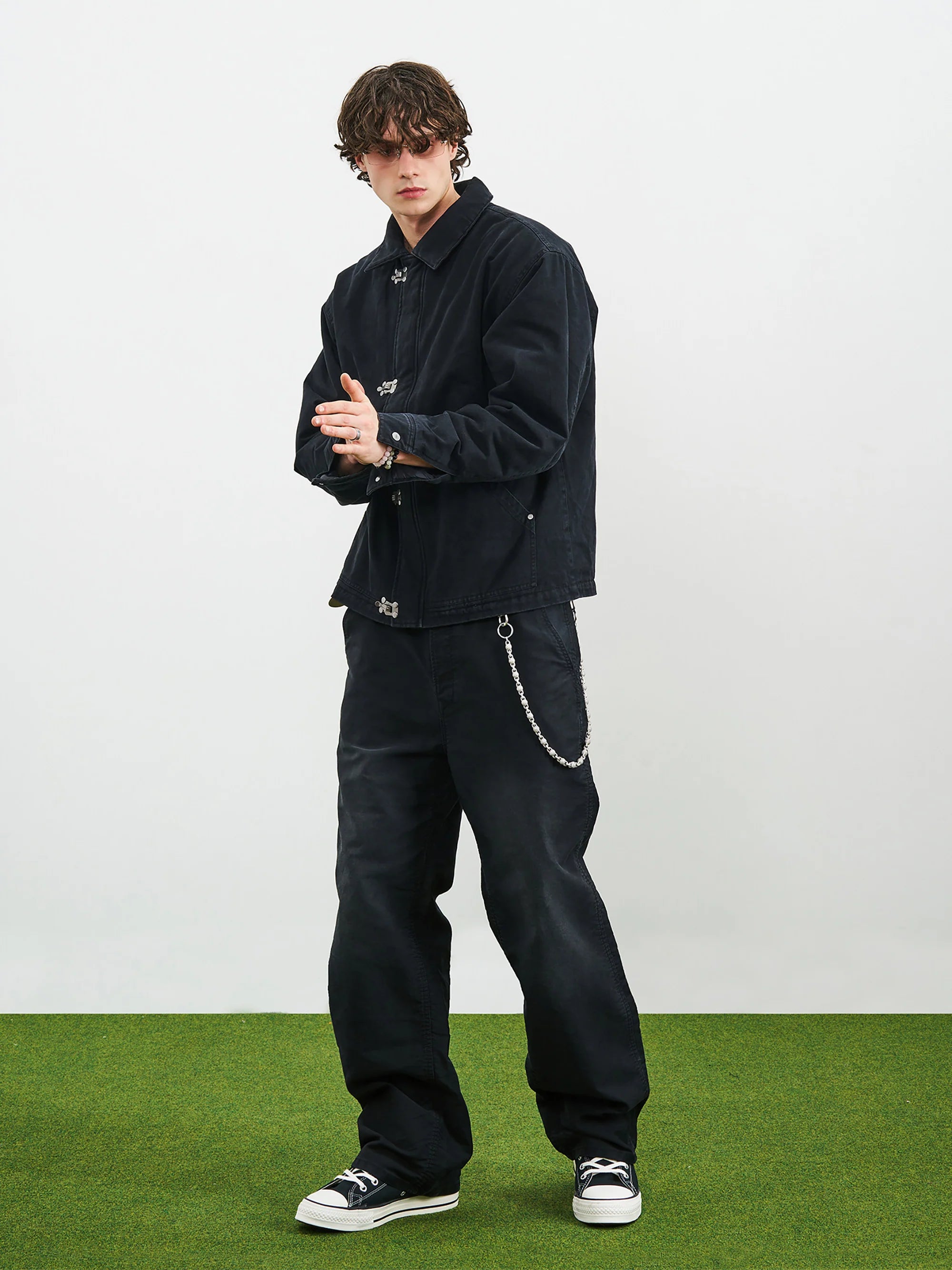 PMW Washed Cotton Buckle-Front Jacket