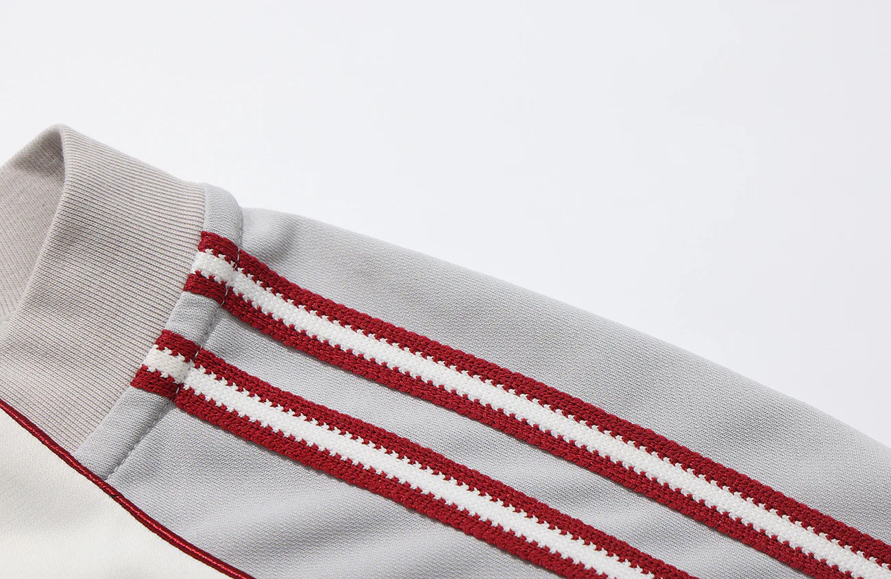 UMAMIISM Quick-Dry Striped Raglan Zip-Up Tee