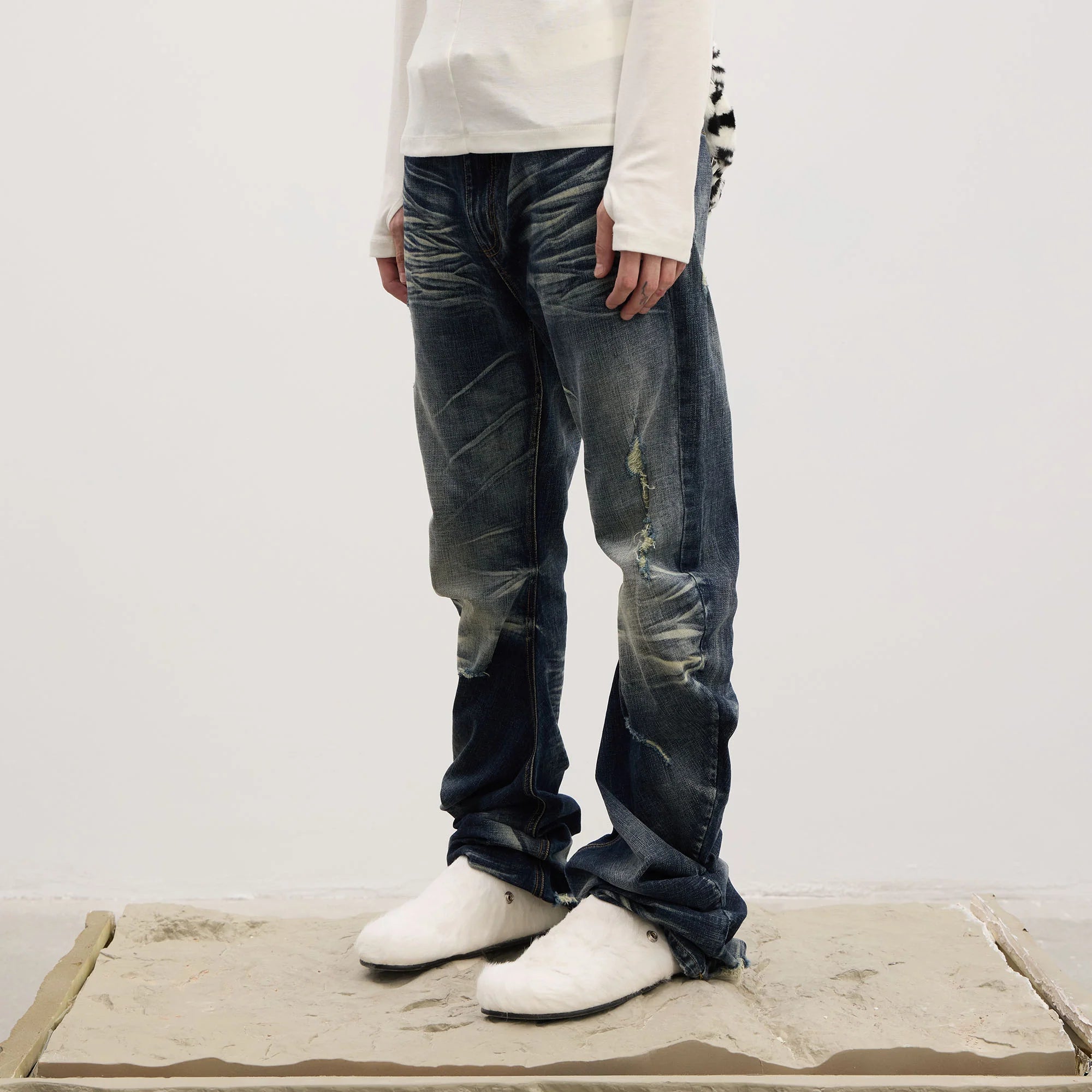 DND4DES Dirty Fit Whiskered Stack Jeans