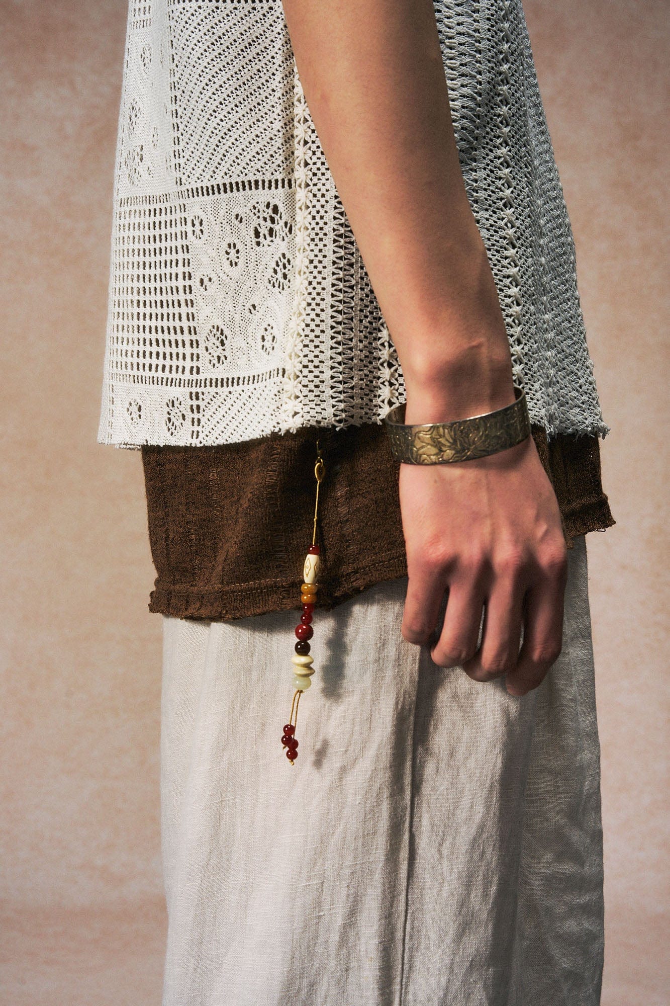 GONGHE REPUB Patchwork Hollow Out Knit Vest