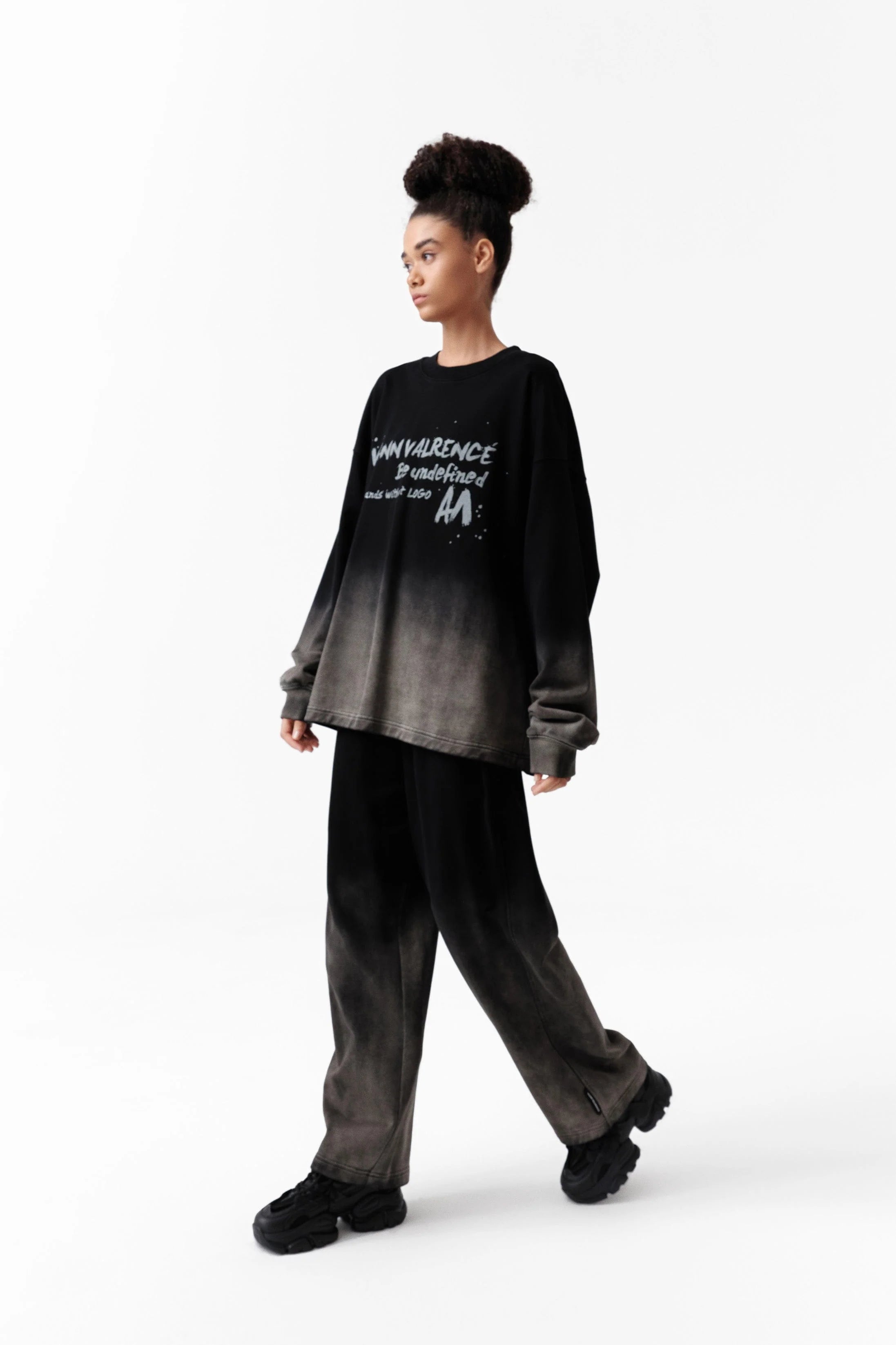 VANN VALRENCE Washed Gradient Straight-Leg Pants