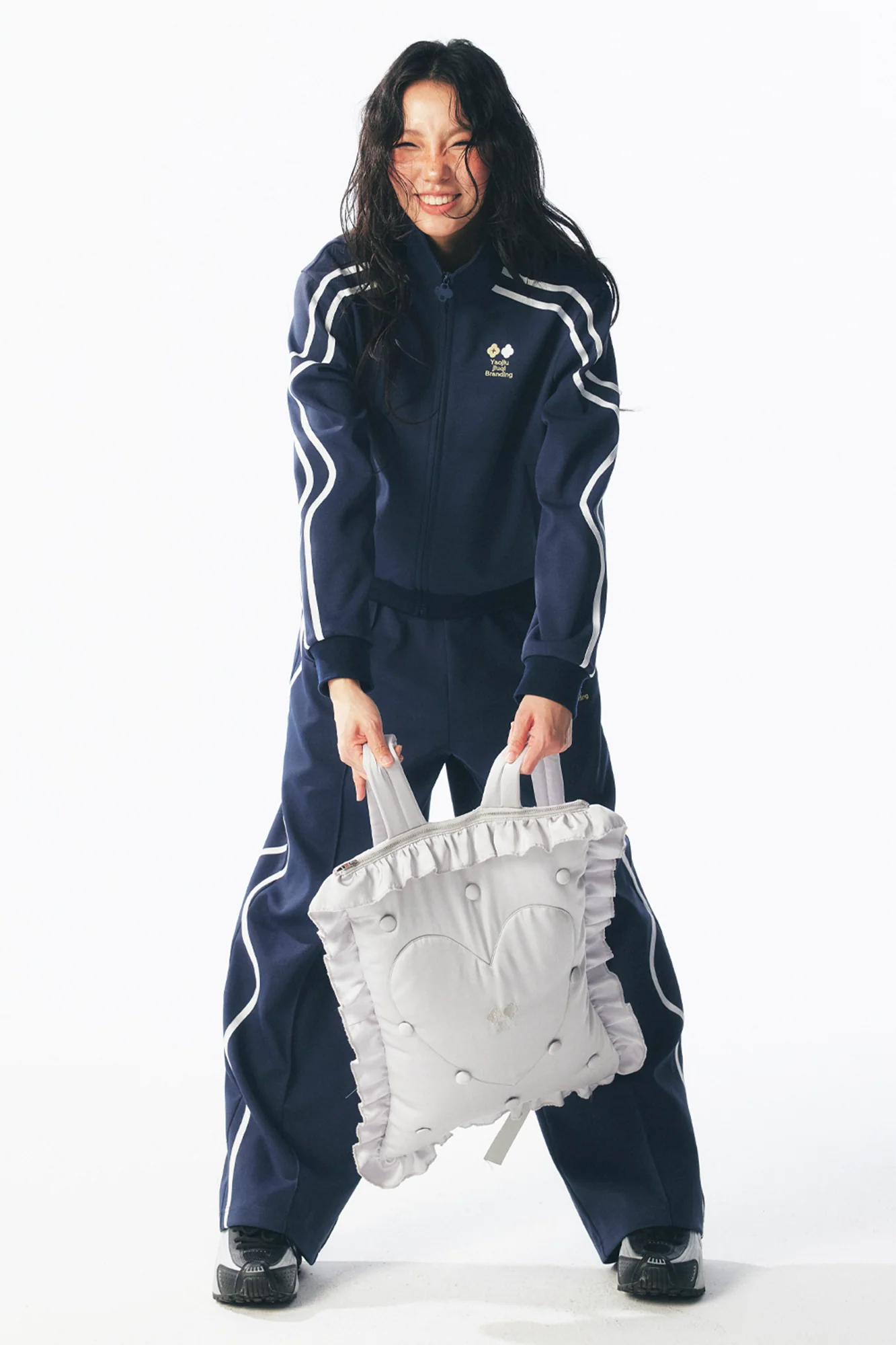 1997 POSTOFFICE Contrast Curved-Stripe Quick-Dry Track Jacket