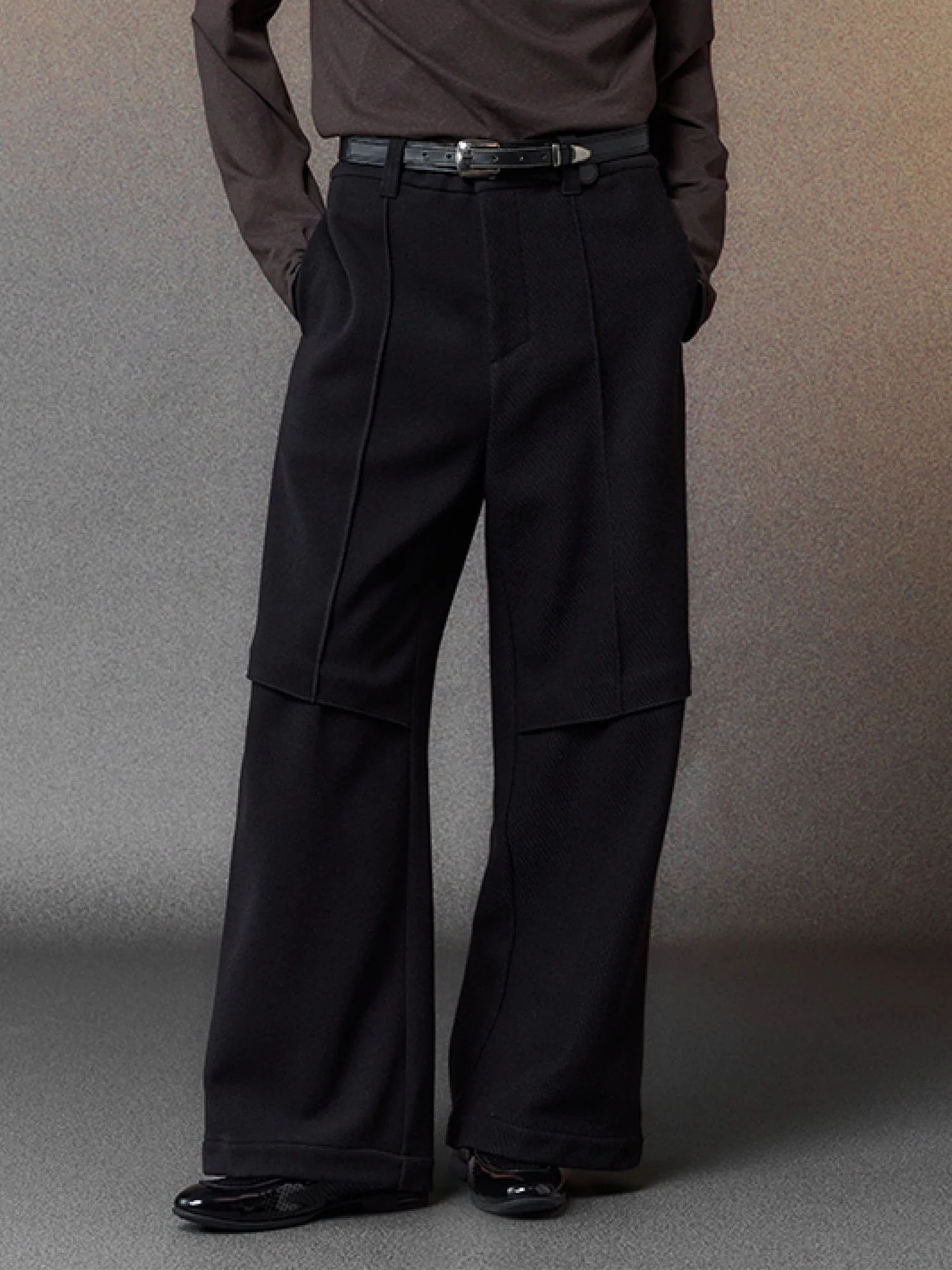 ALVNG AR ANTS Paneled Layered Wool-Blend Trousers