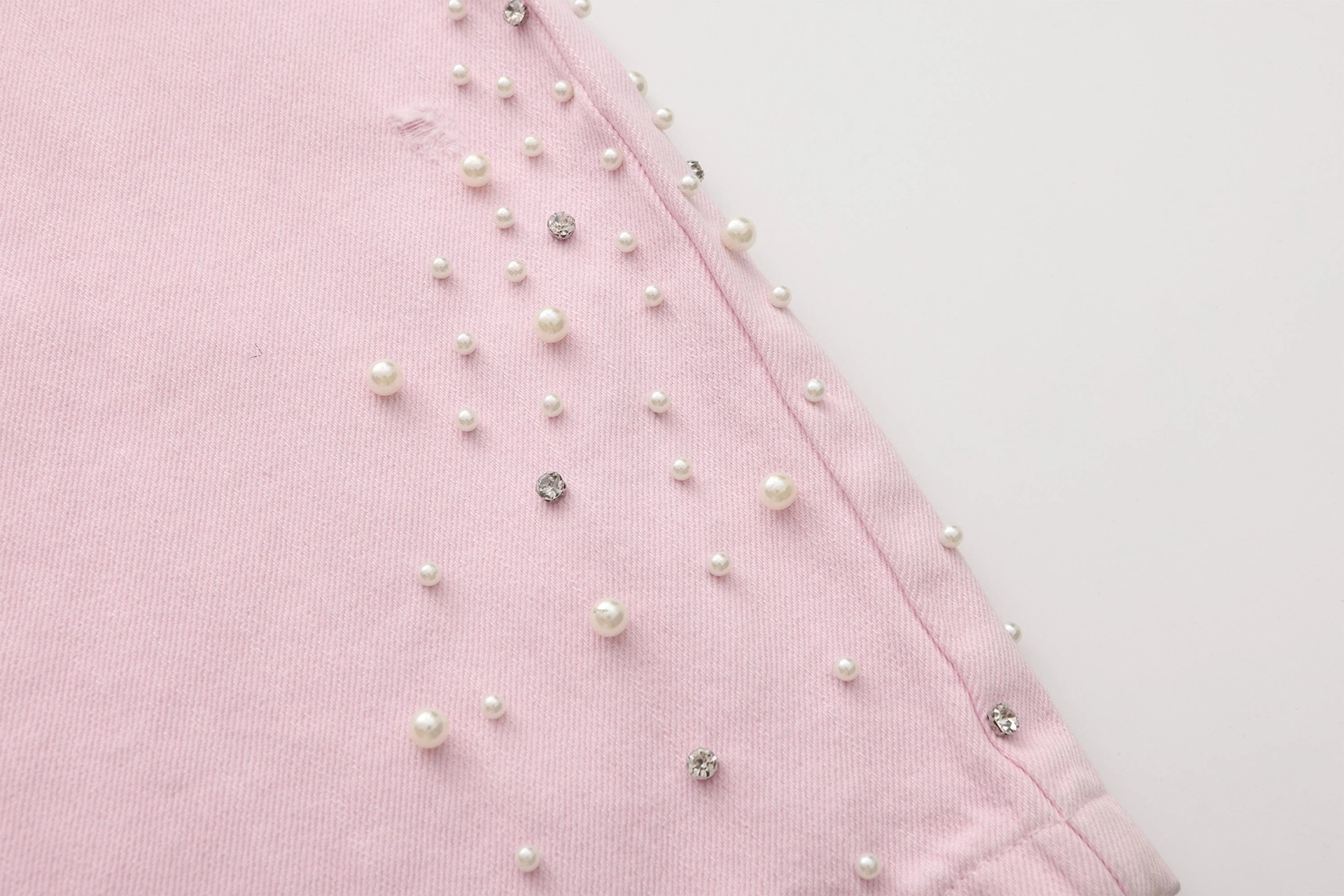 VANN VALRENCE Washed Beaded Double-Knee Trousers