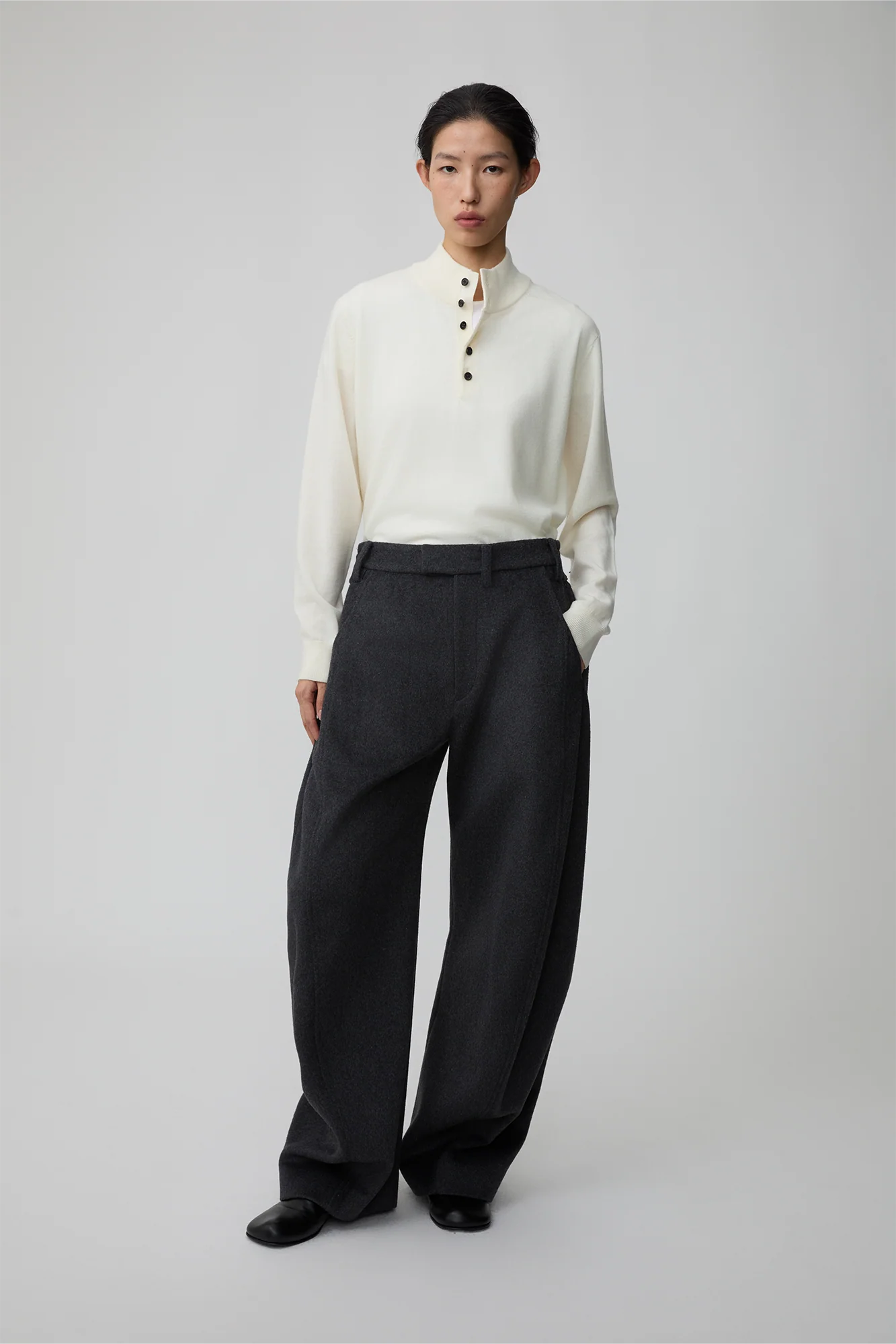 OPICLOTH Essential Wool-Blend Barrel Pants