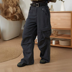 ERROR CODE ROBOT Pleated Knee Slant-Pockets Cargo Pants