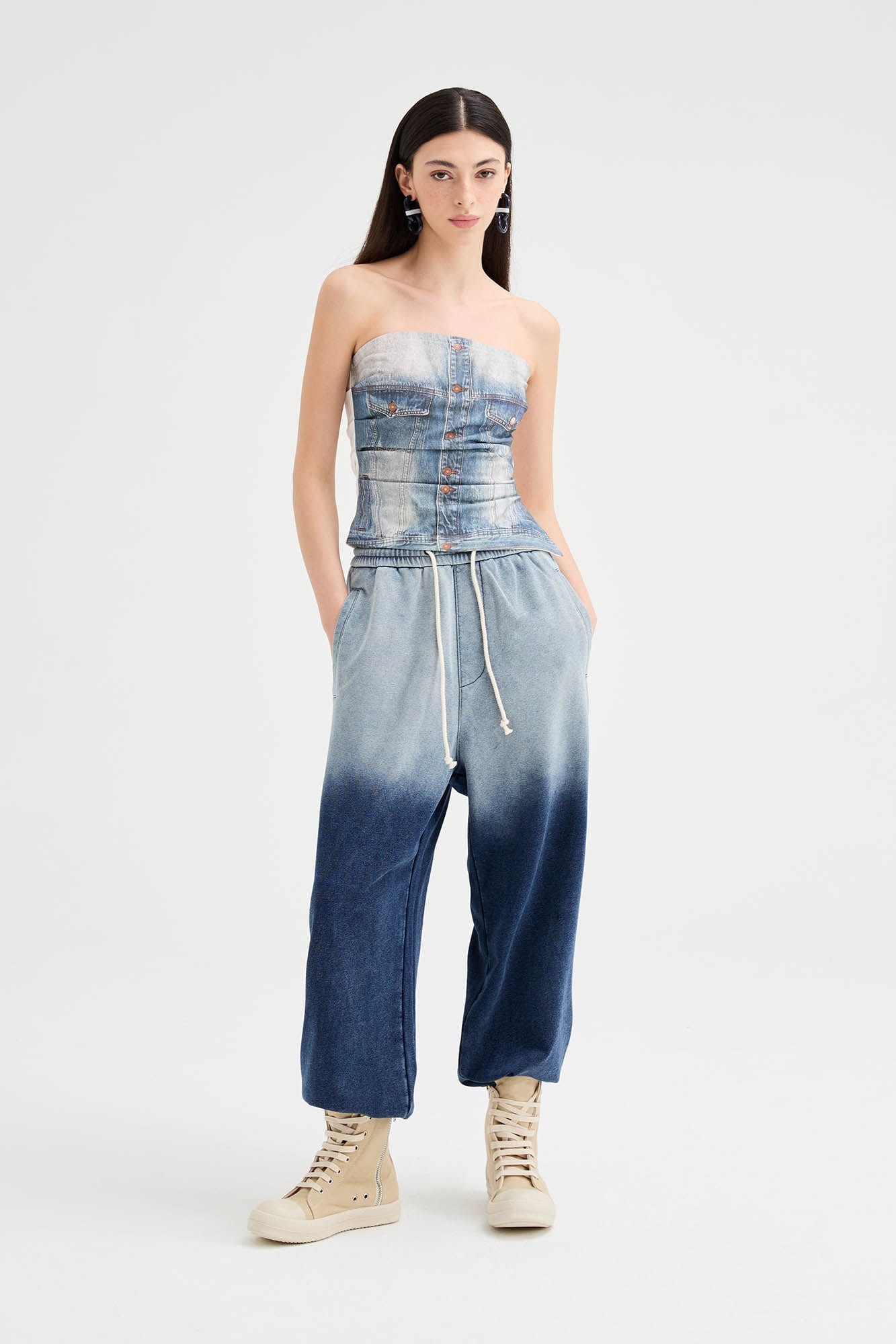 ORGANIC EMOTION Gradient Straight-Leg Drawstring Sweatpants