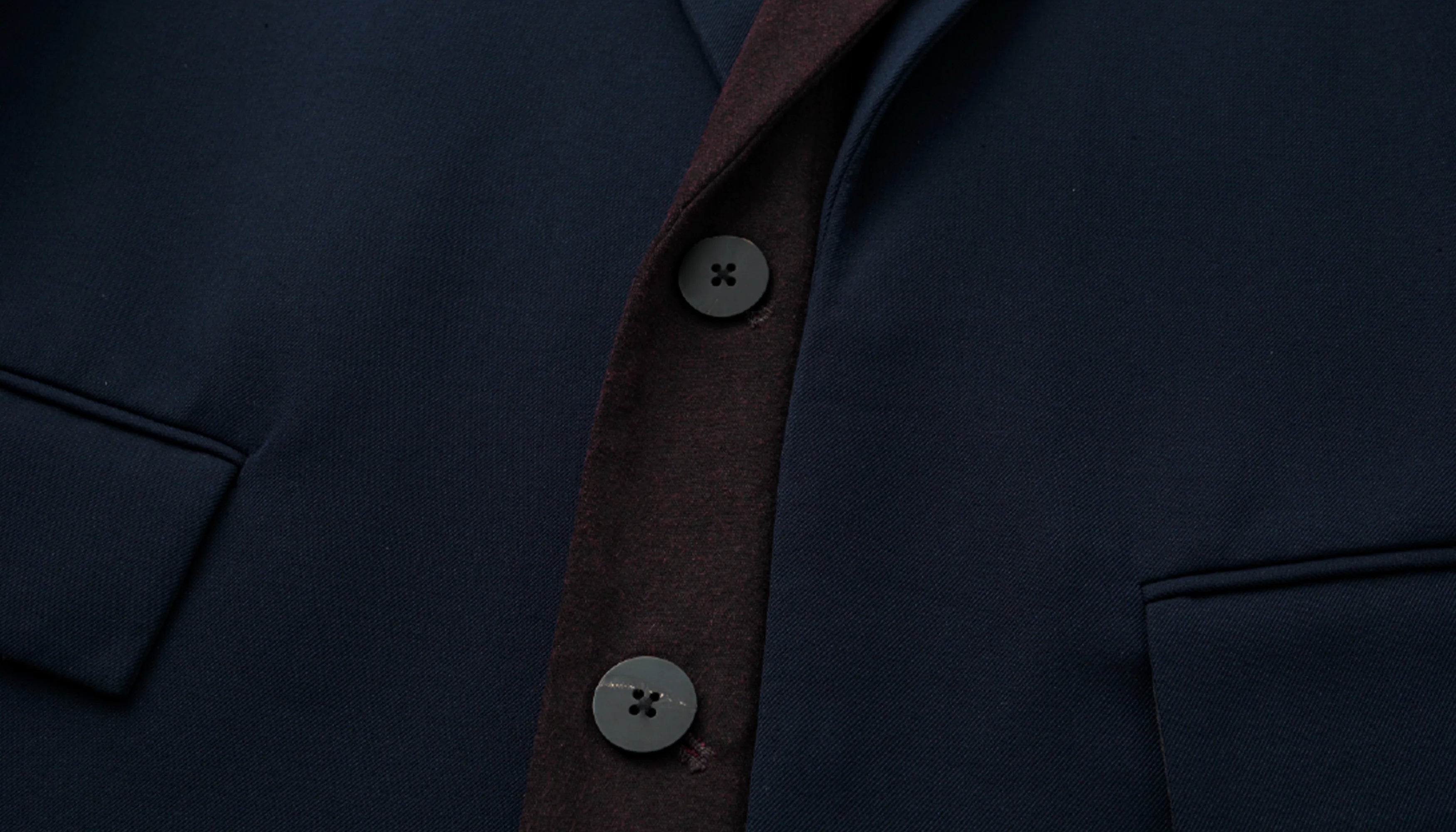 ALVNG AR ANTS Contrast PU-Panel Layered-Placket Blazer