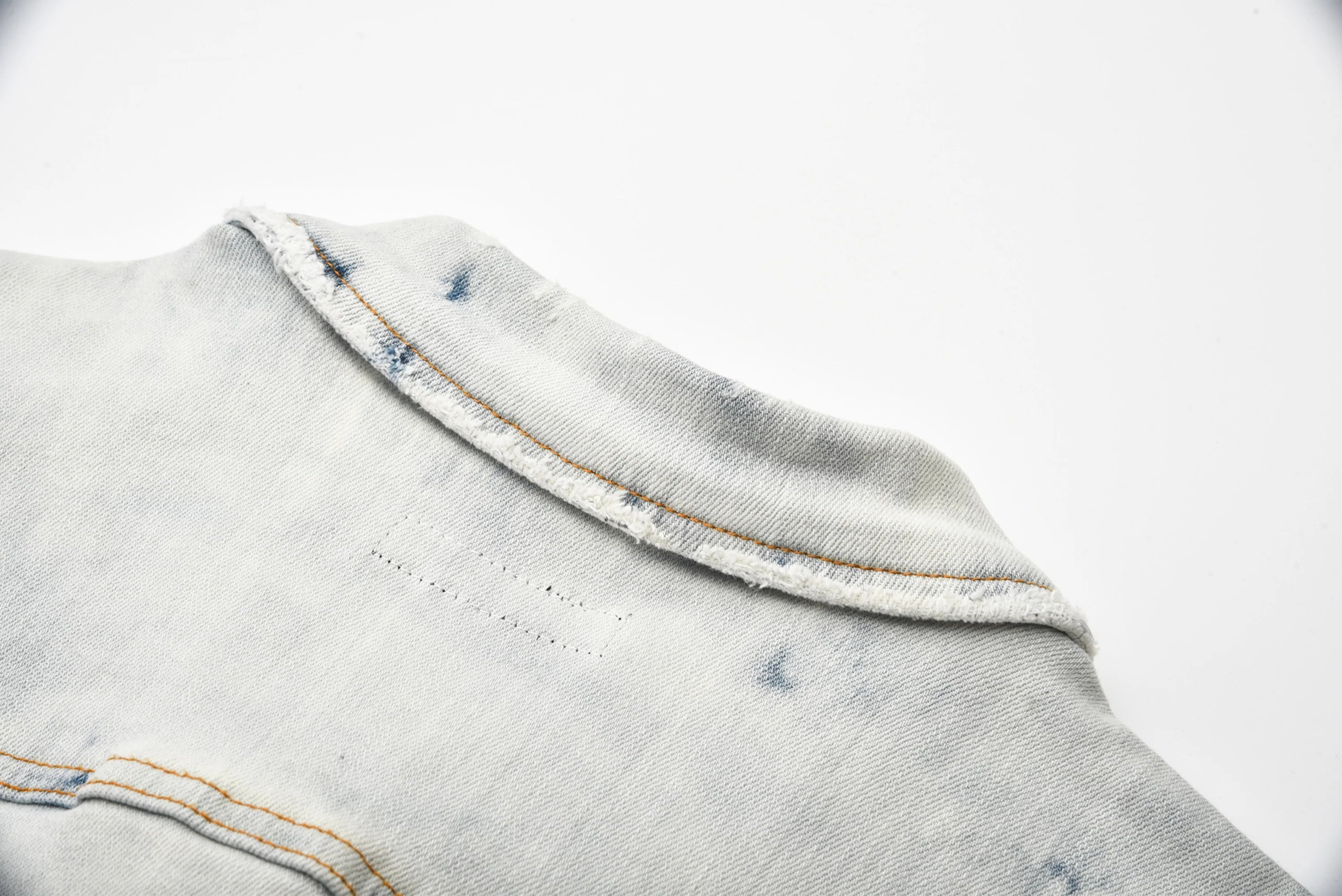 VENTUREK Distressed Washed Studded Patch Denim Vest