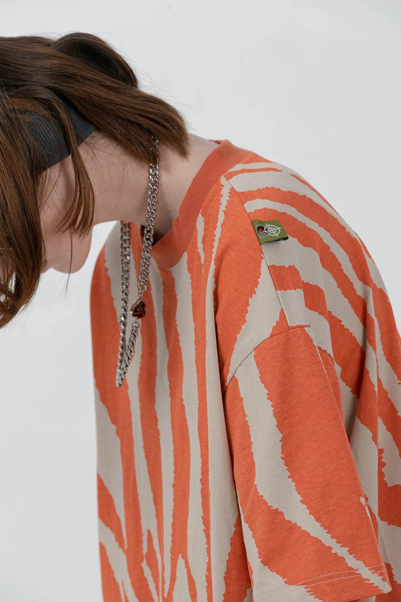 ERROR CODE ROBOT Tiger Stripe Oversized T-Shirt