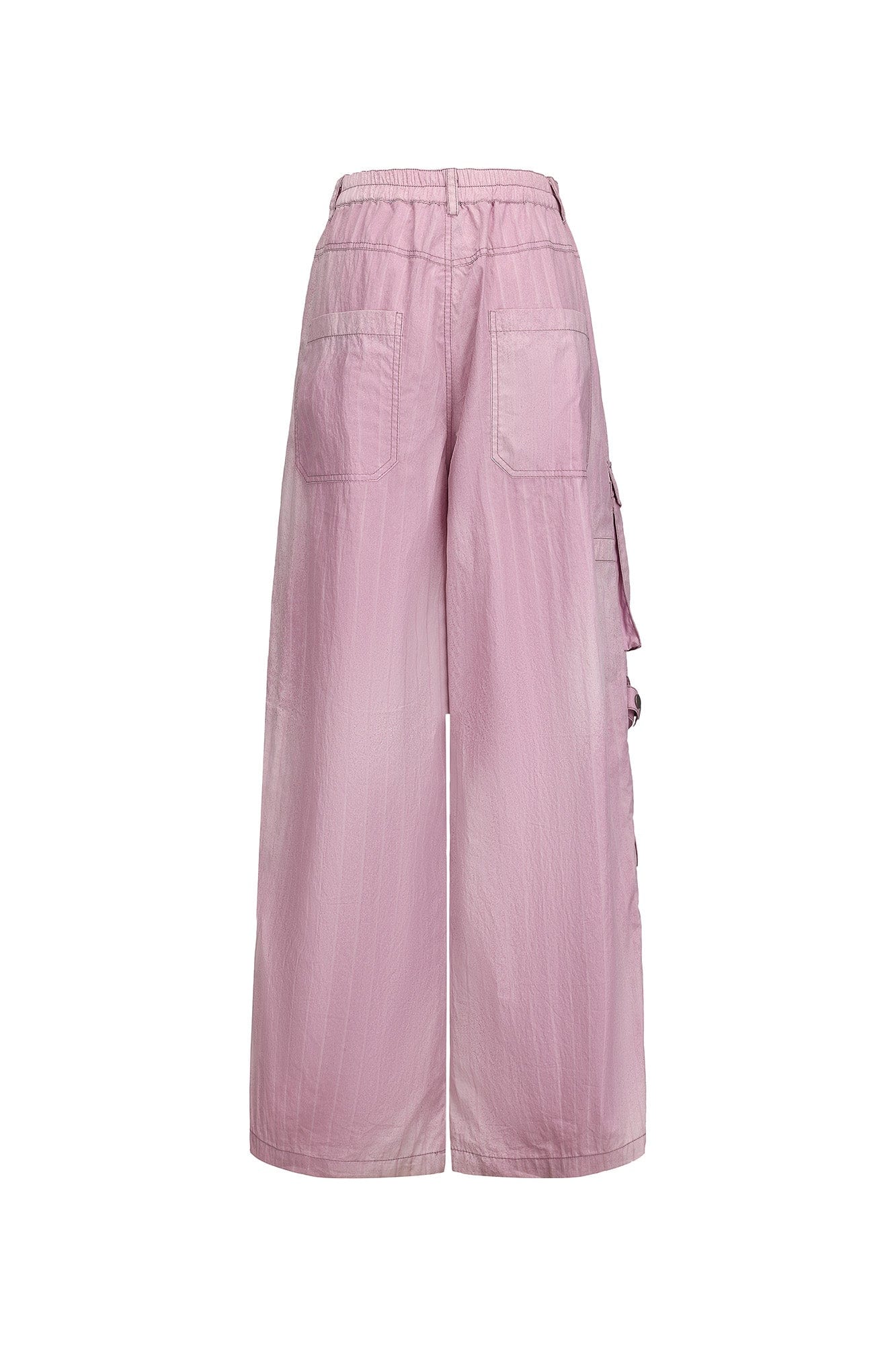 VANN VALRENCE Strap-Wrapped Striped Multi-Pocket Cargo Pants