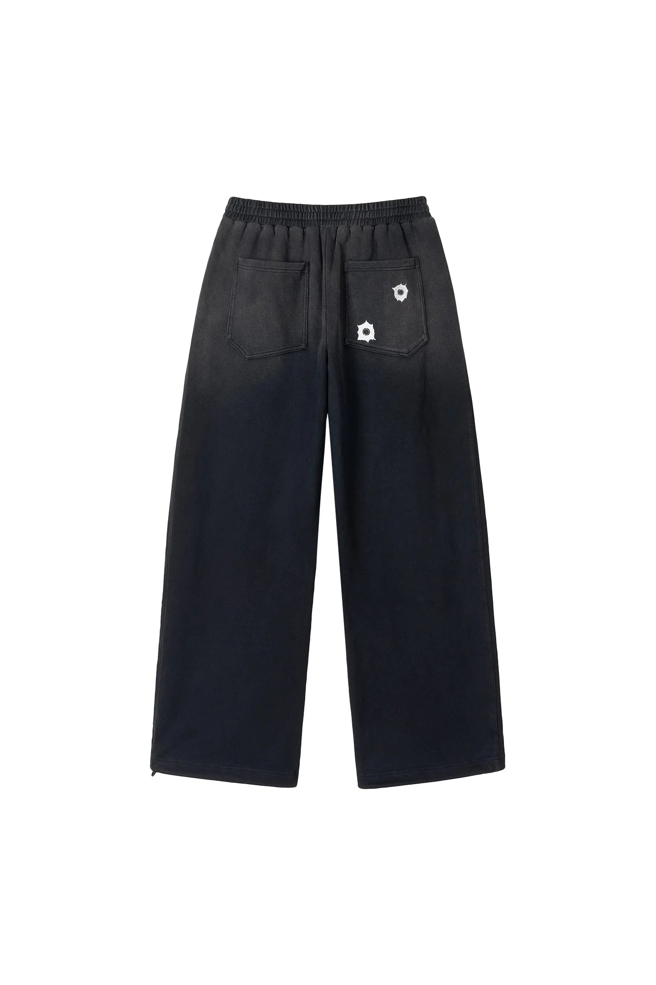 SAVAGEGROWTHWORLD Bullet Graphic Washed Wide-Leg Sweatpants