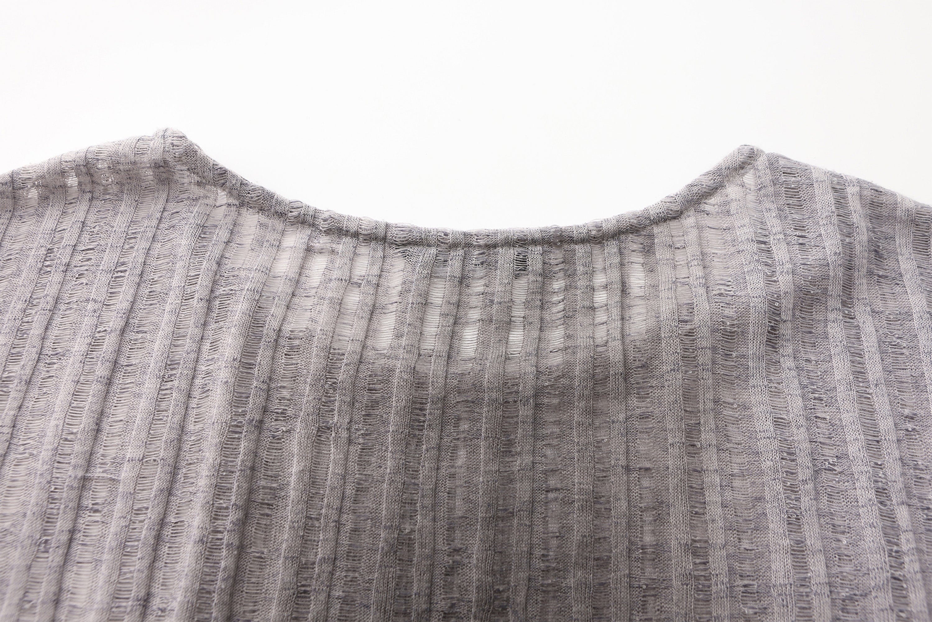 VANN VALRENCE Essential Gradient Sheer Long-Sleeve Tee