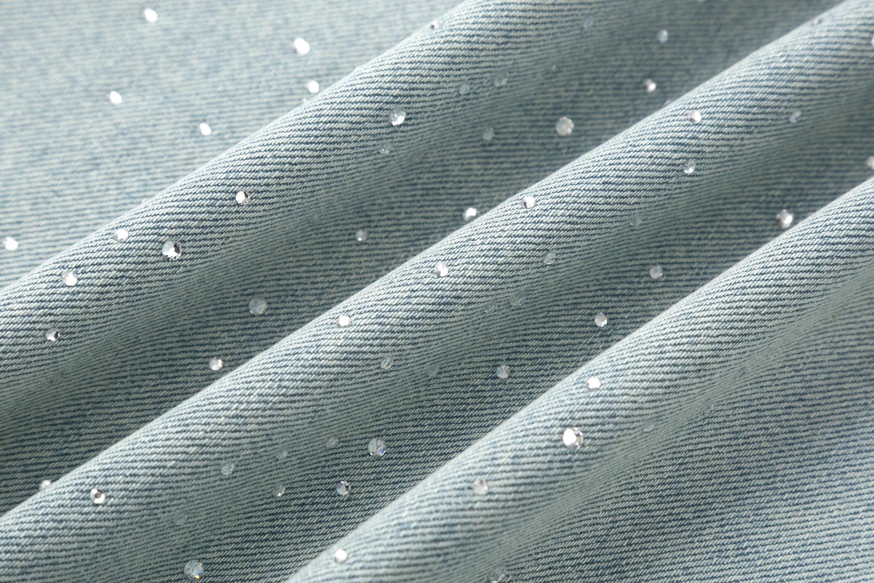 CLP Washed Diamond-Dusted Curved-Leg Jeans