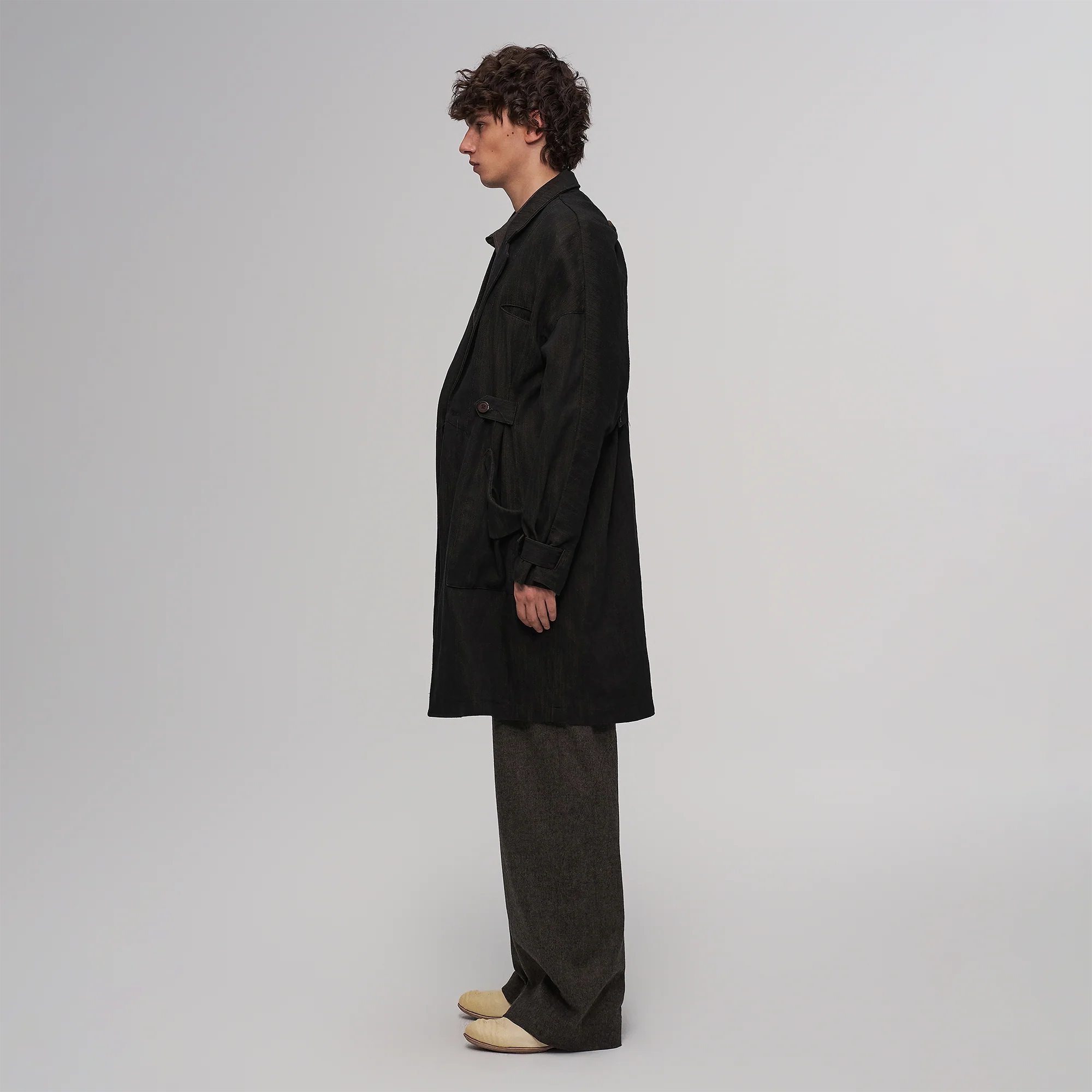 ILNya Nieternite Nifutur Knotted Cape-Back Linen-Blend Trench