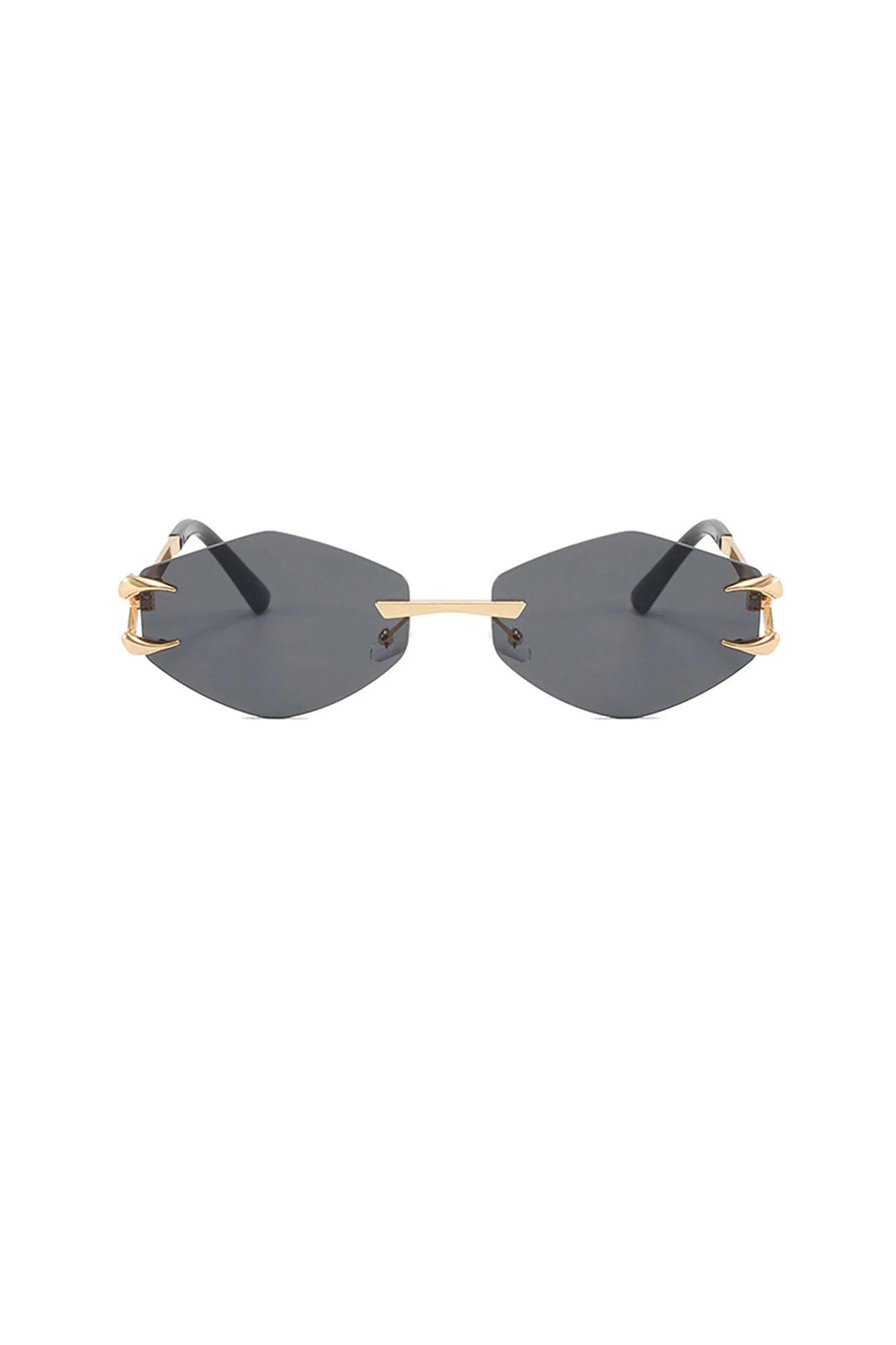 DAMAGE ASIA Claw Temple Gradient Hex Lens Rimless Sunglasses