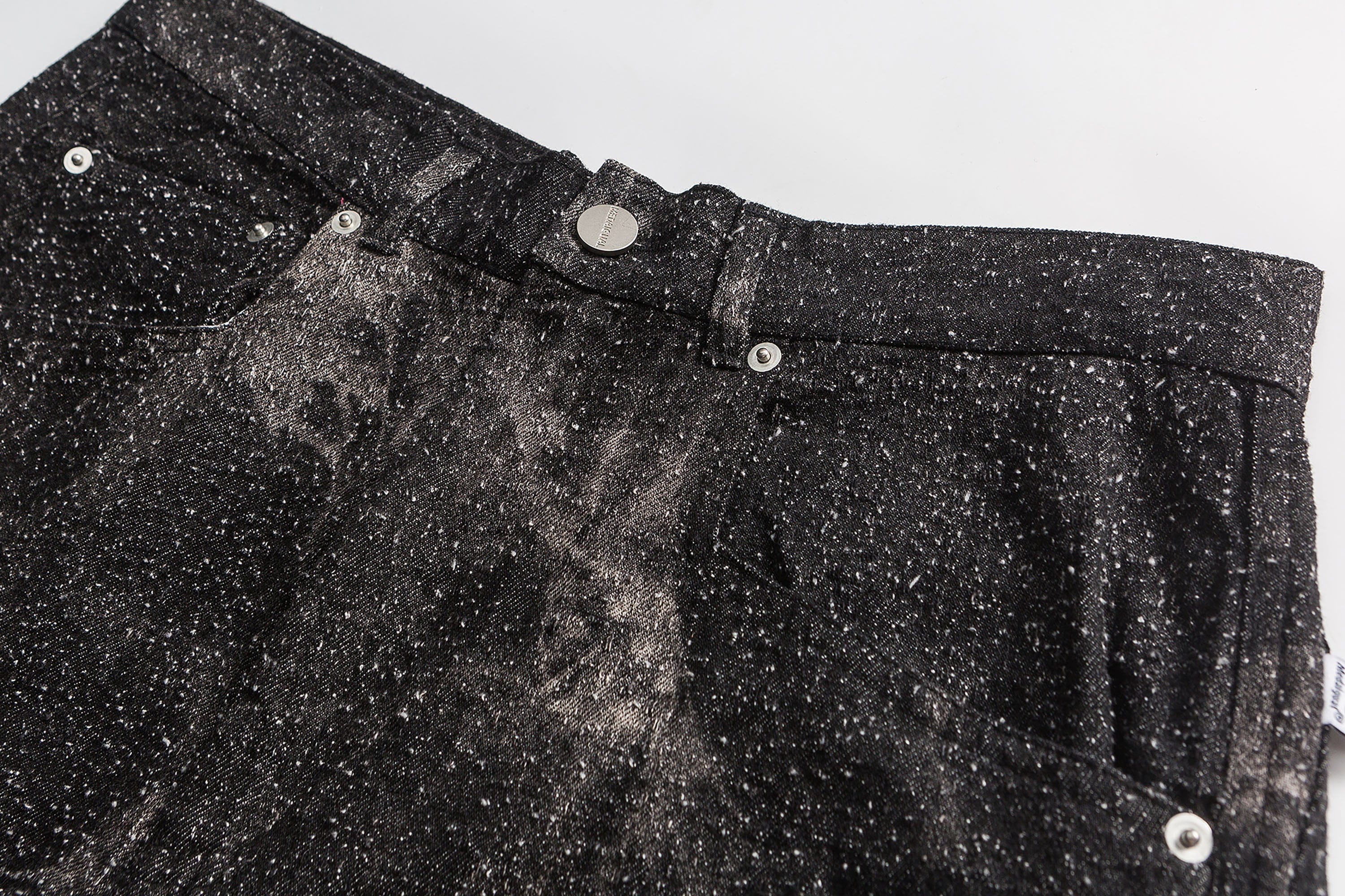 ME DA IGUAL Spliced Splatter Tie-Dye Curved Jeans