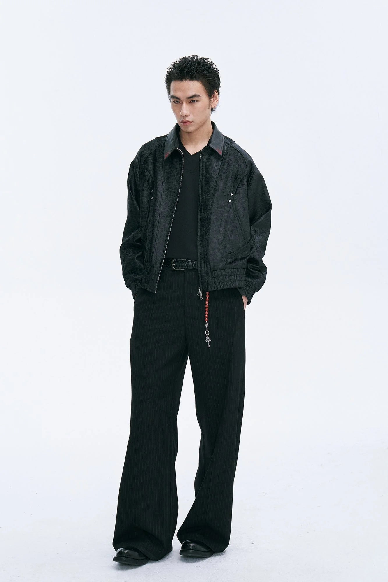 CATSSTAC Velvet Leather-Collar Elastic Jacket