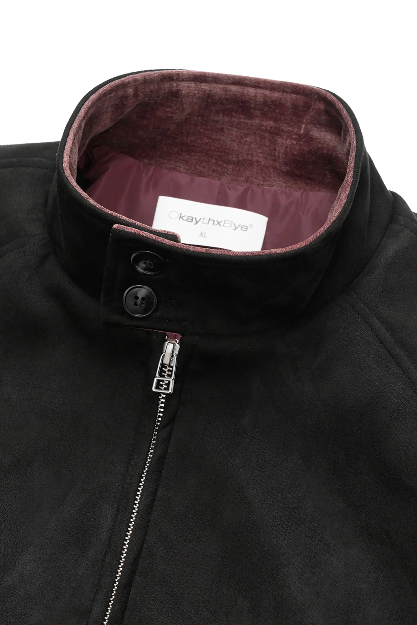 OKAYTHXBYE Contrast Collar Suede Jacket