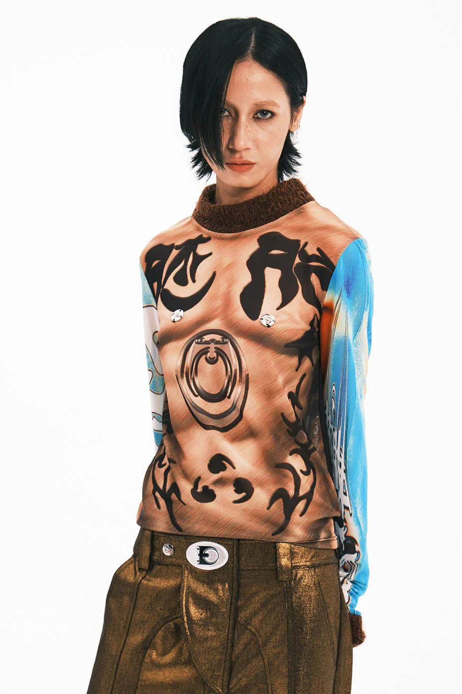 EMBRYO Muscle Runes Mohair Turtleneck L/S Tee