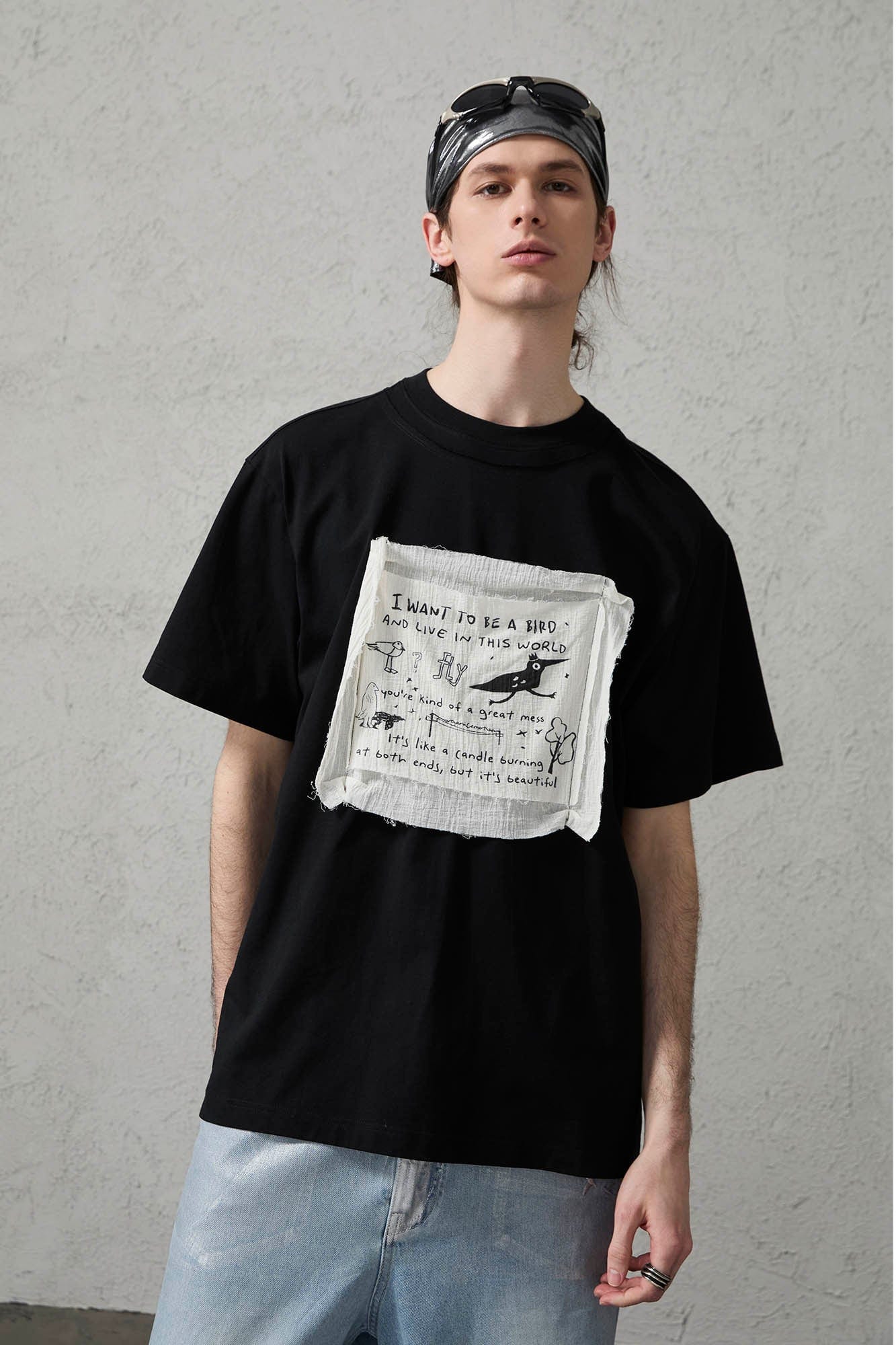 ORGANIC EMOTION Script Patchwork Sorona T-Shirt