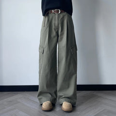 OKAYTHXBYE Pleated Utility Baggy Cargo Pants