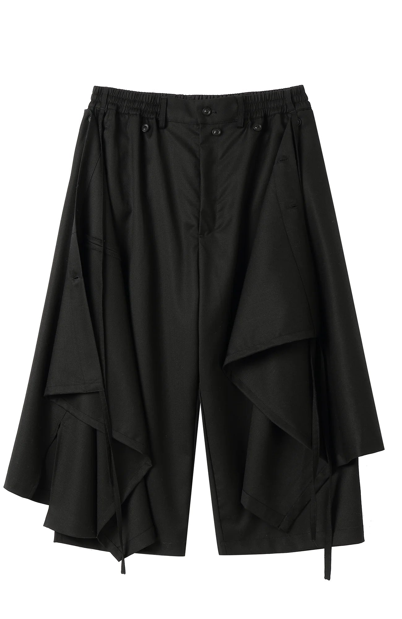 MOITIEDEPETALE Detachable Asymmetric Wide-Leg Wool Skort