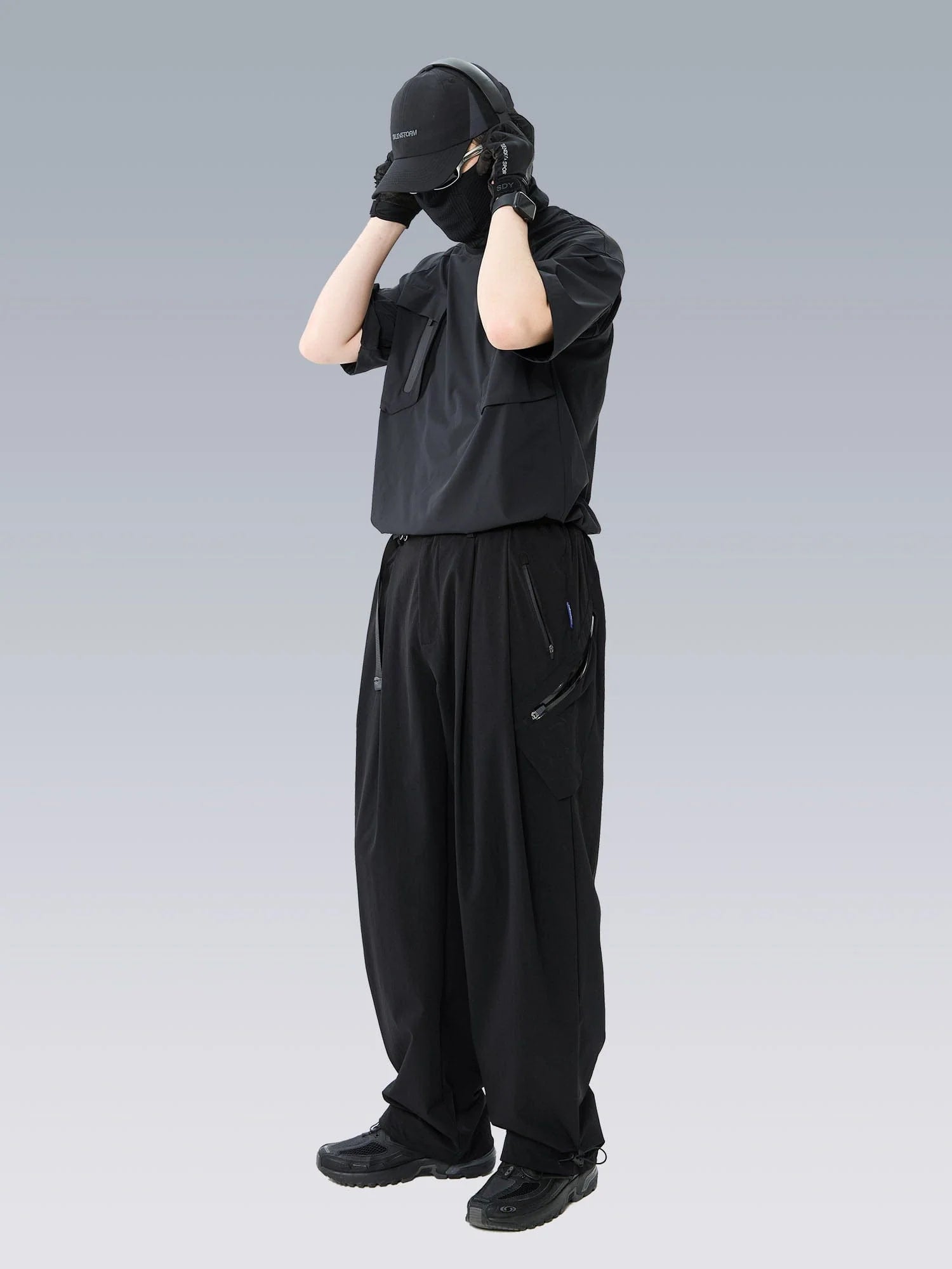 SILENSTORM Drawstring-Hem Webbing Belt Utility Pants