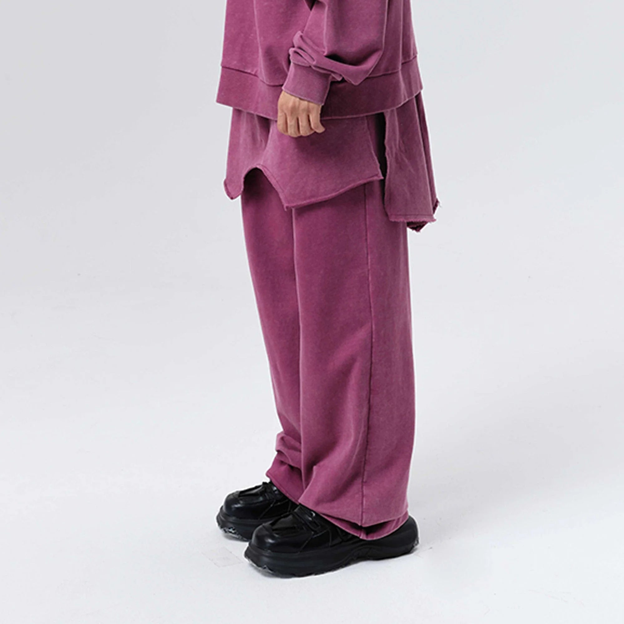 VANN VALRENCE Double-Layered Panel Deconstructed Drawstring Pants