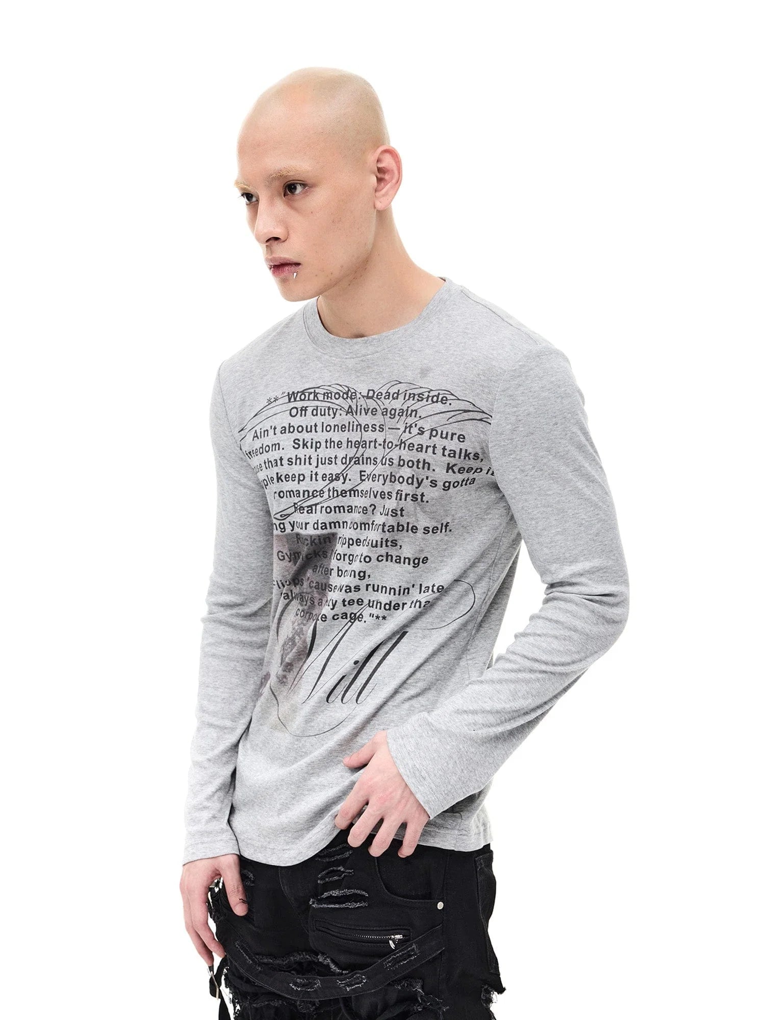 WHISTLEHUNTER Graphic Slim-Fit Stretchable Long-Sleeve Tee